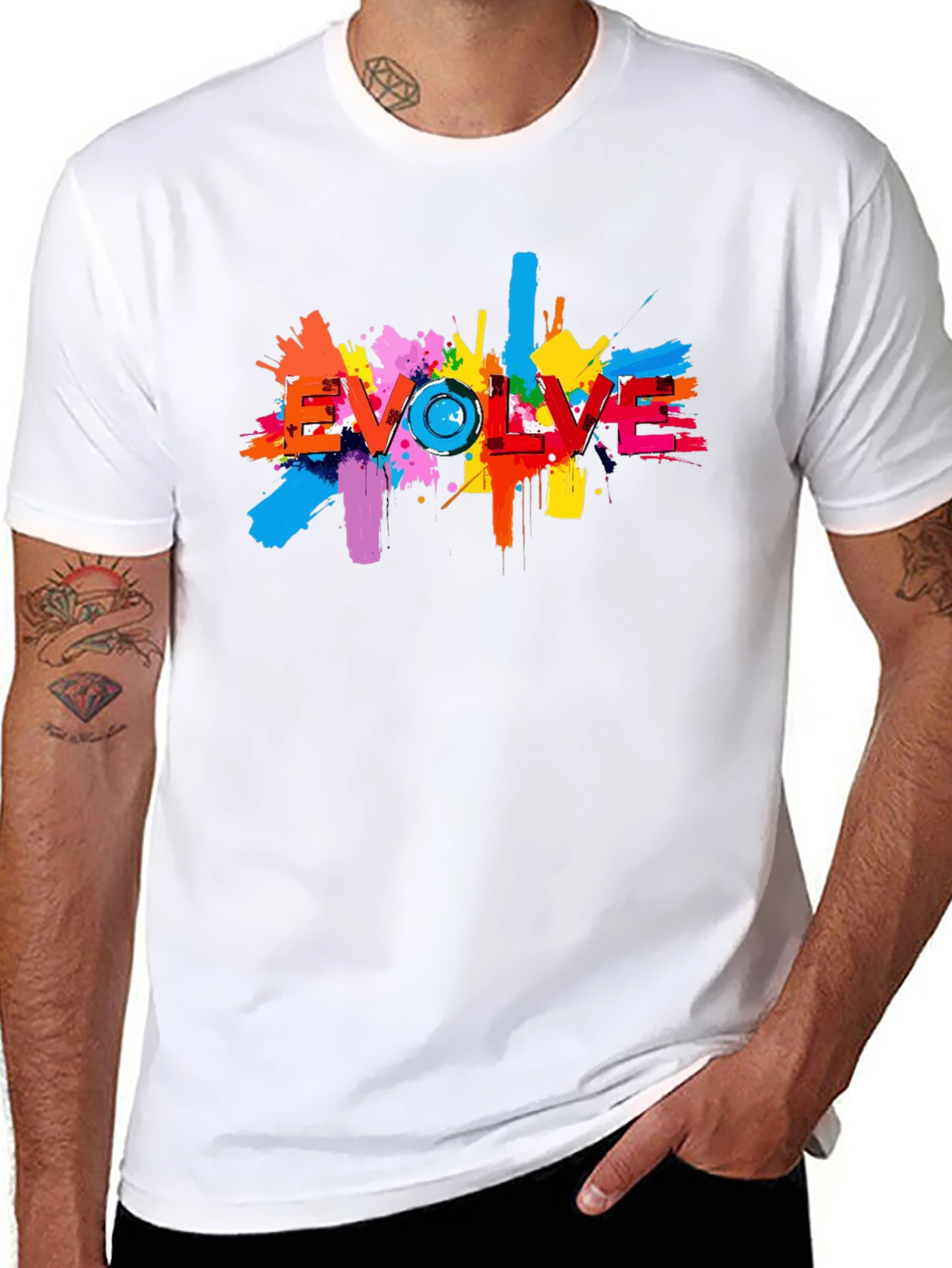 Evolve Splatter Graphic Black T-Shirt