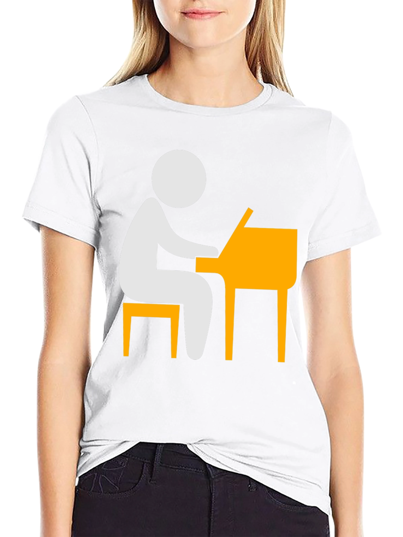 Piano Player T-Shirt - Stick Figure Musician Tee