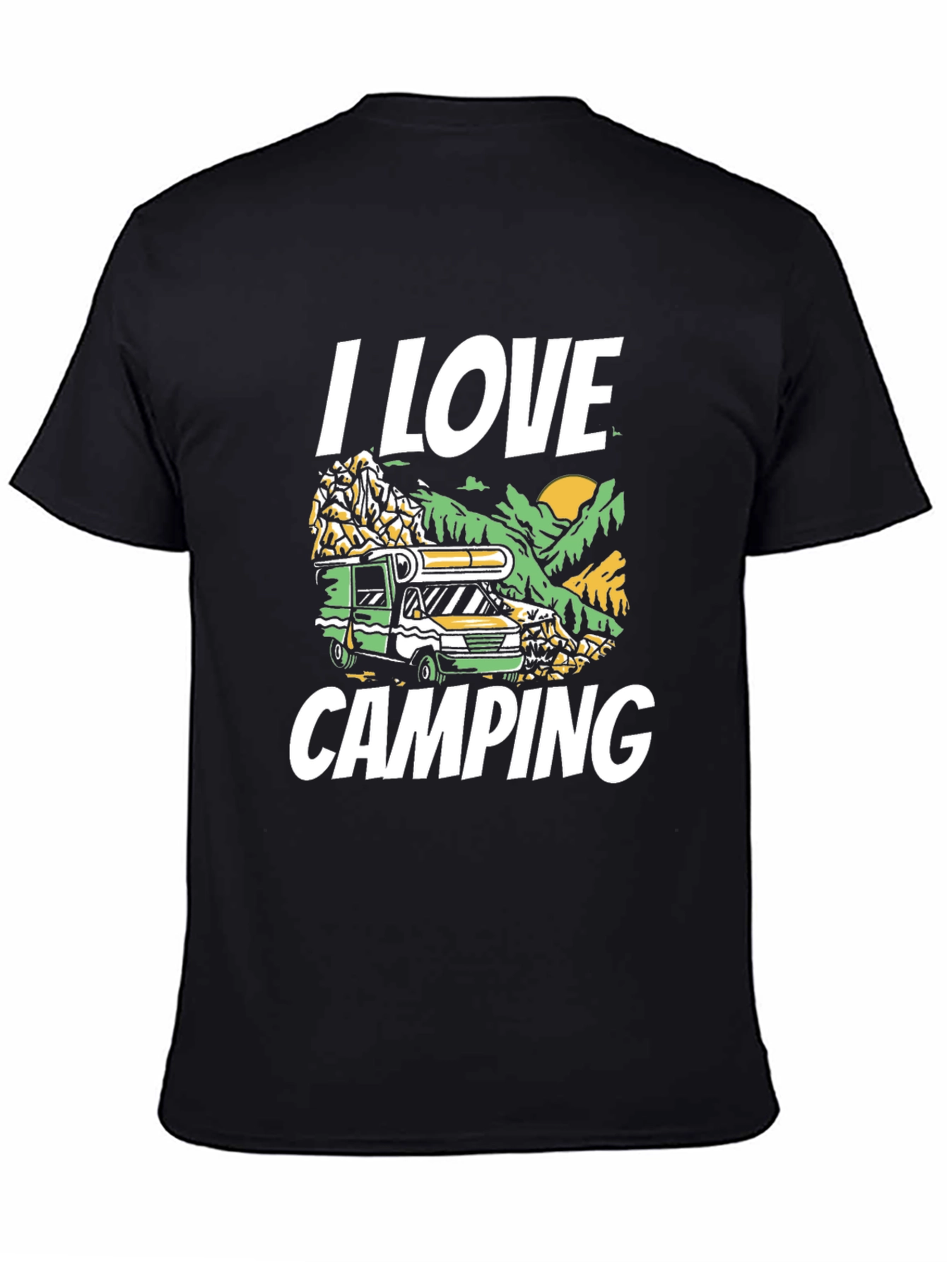 I Love Camping Graphic T-Shirt - Black