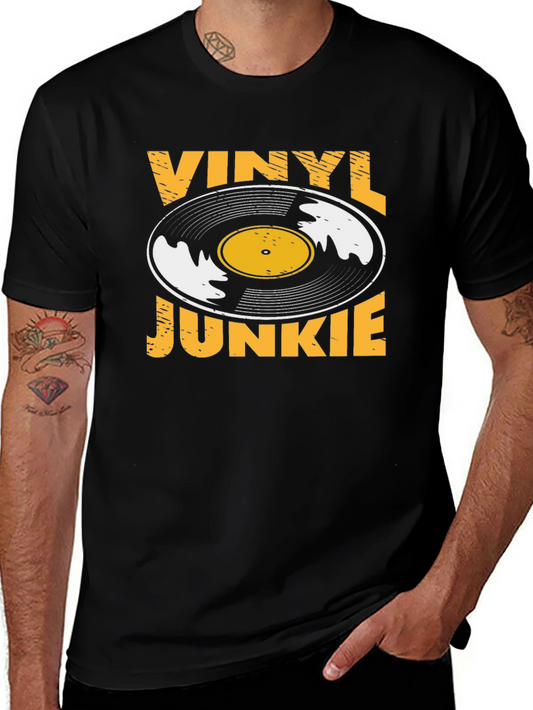 Vinyl Junkie Black Graphic Tee