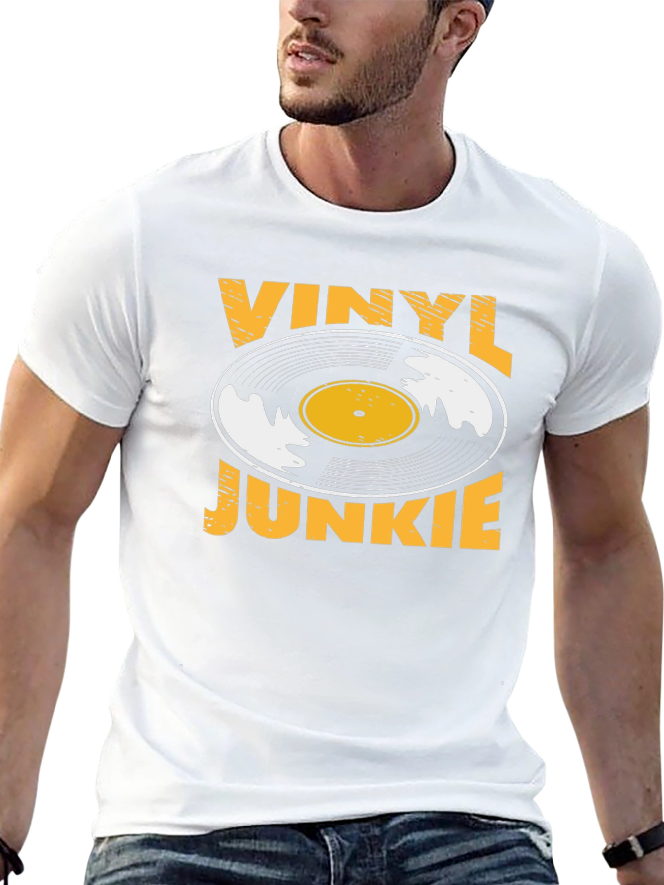 Vinyl Junkie Black Graphic Tee