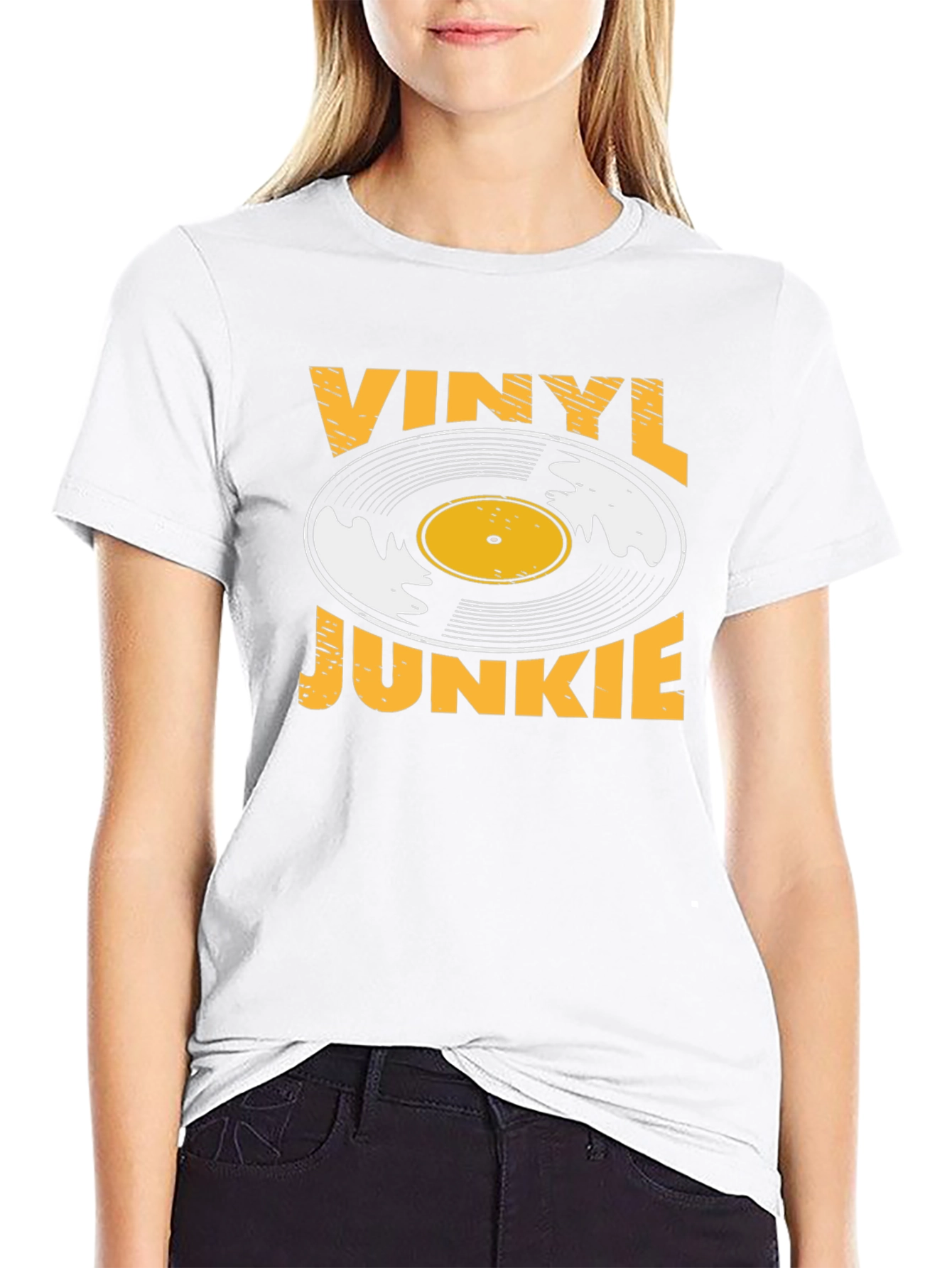 Vinyl Junkie Black Graphic Tee