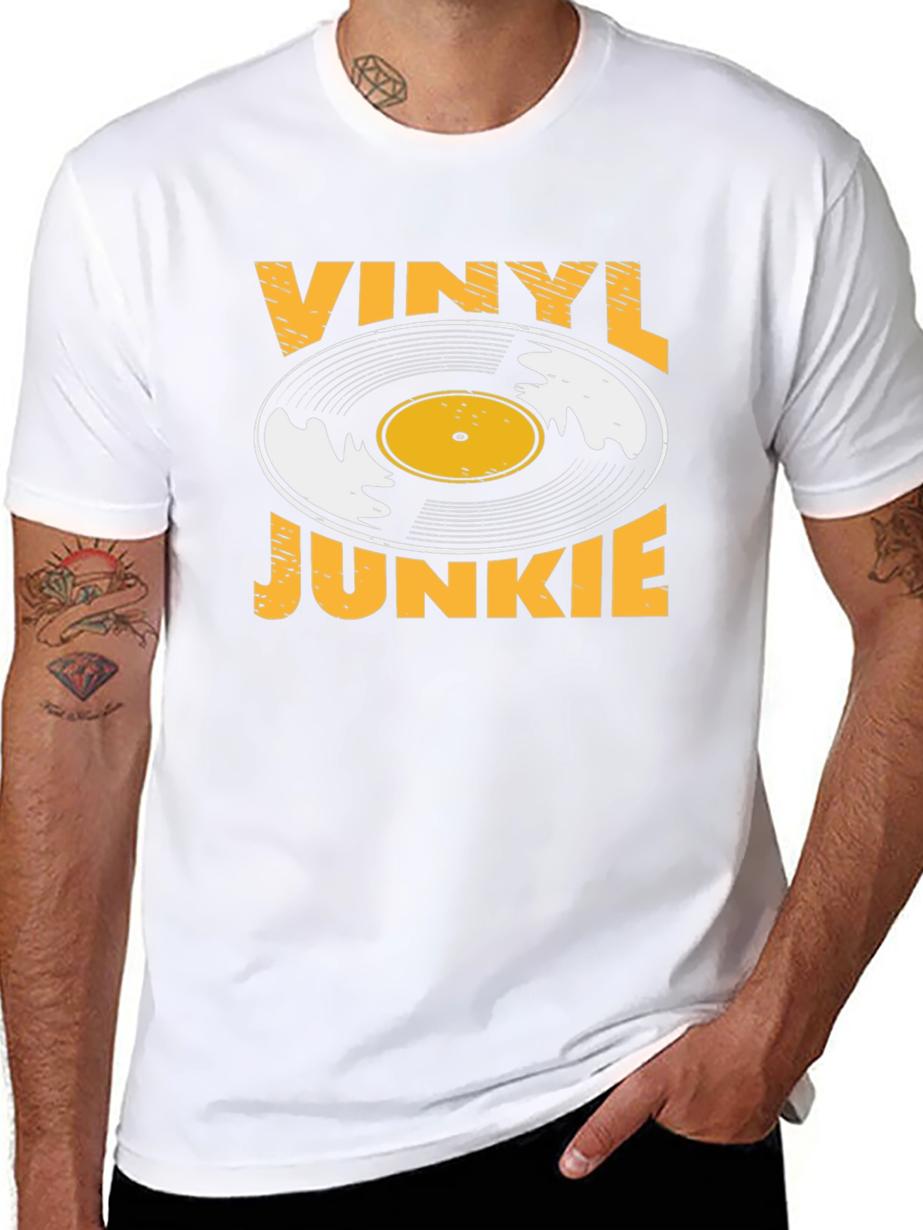 Vinyl Junkie Black Graphic Tee
