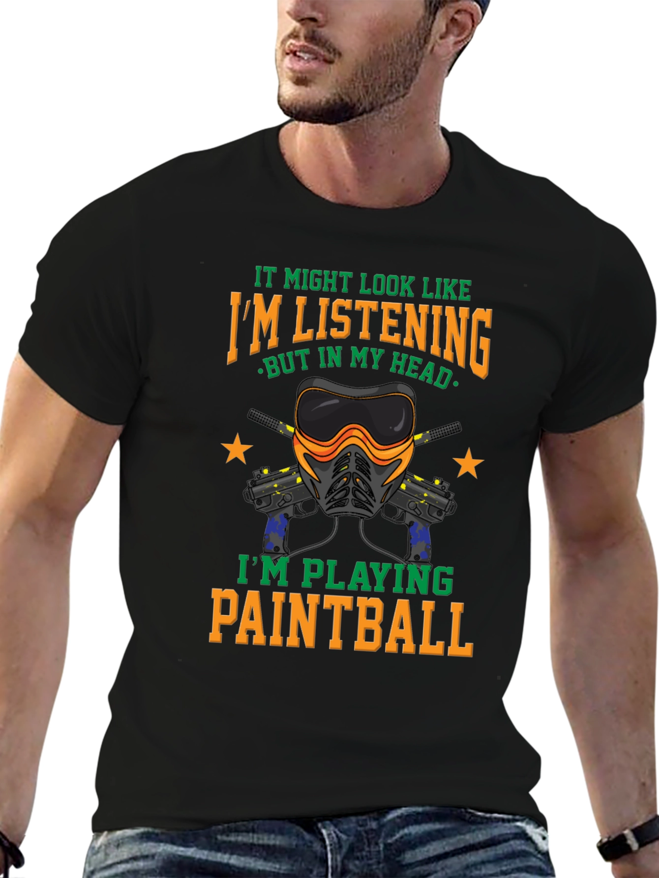 Paintball Player Graphic Tee - Im Playing Paintball