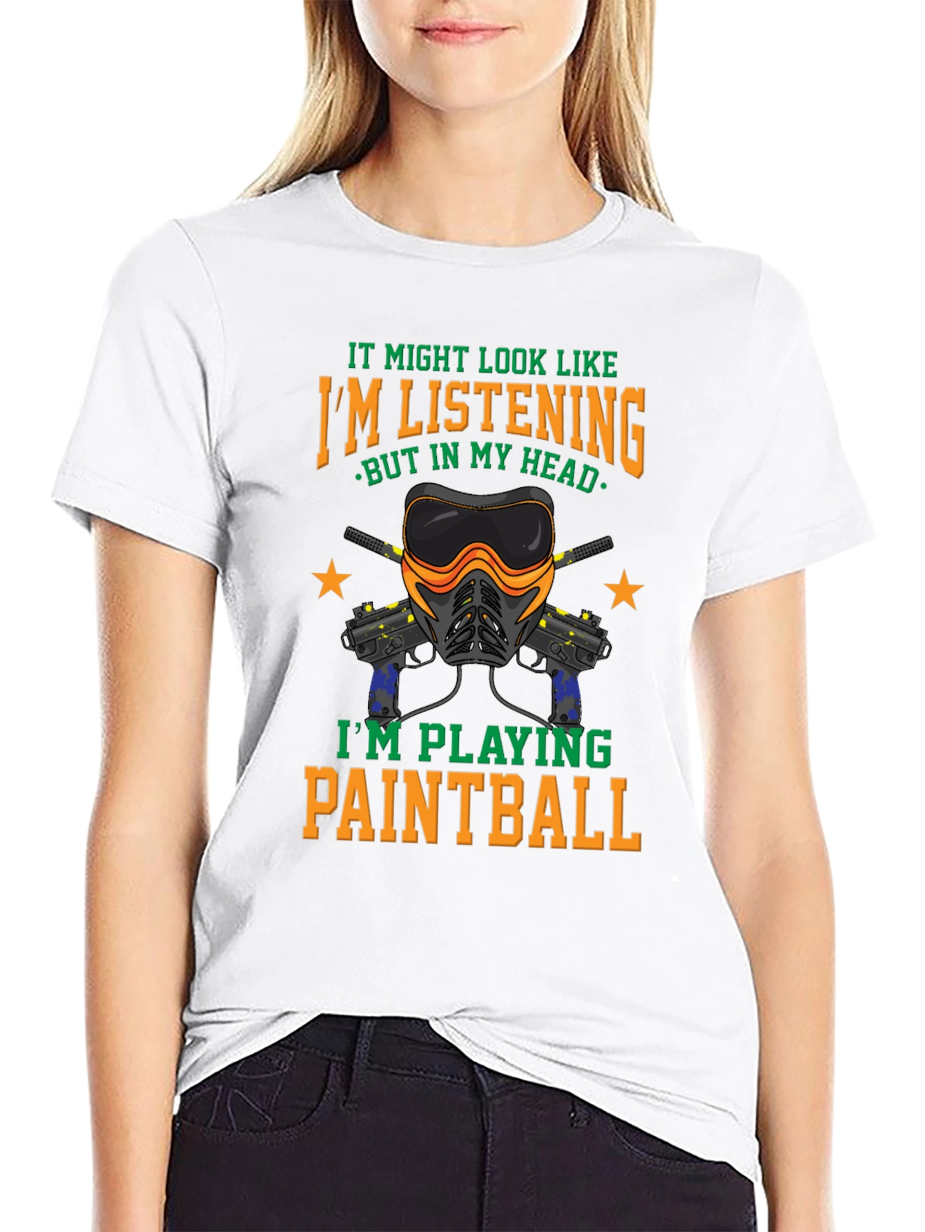 Paintball Player Graphic Tee - Im Playing Paintball