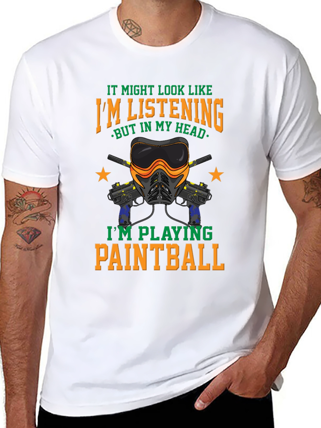 Paintball Player Graphic Tee - Im Playing Paintball