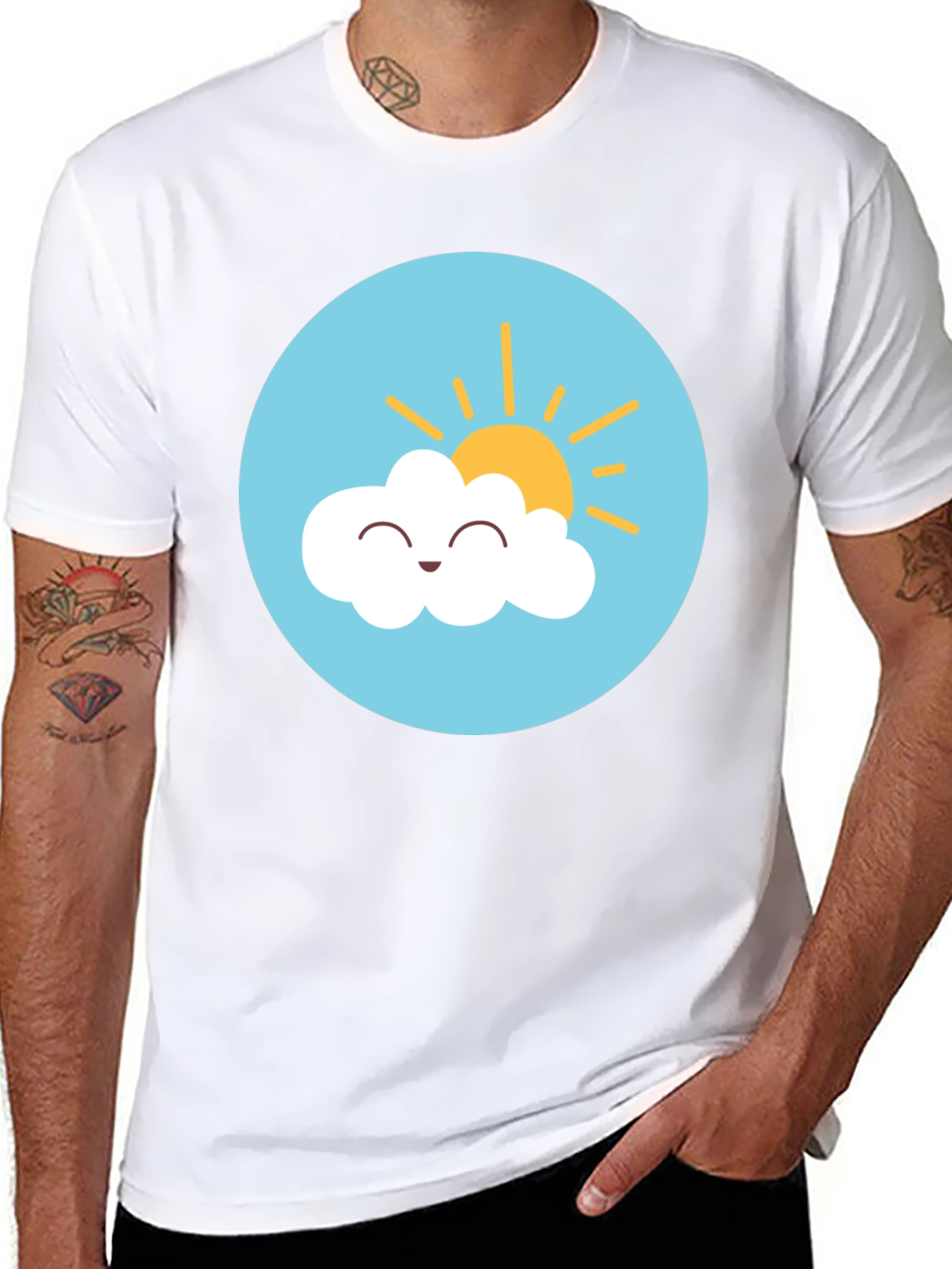 Sunny Cloud Graphic Tee - Happy Weather T-Shirt