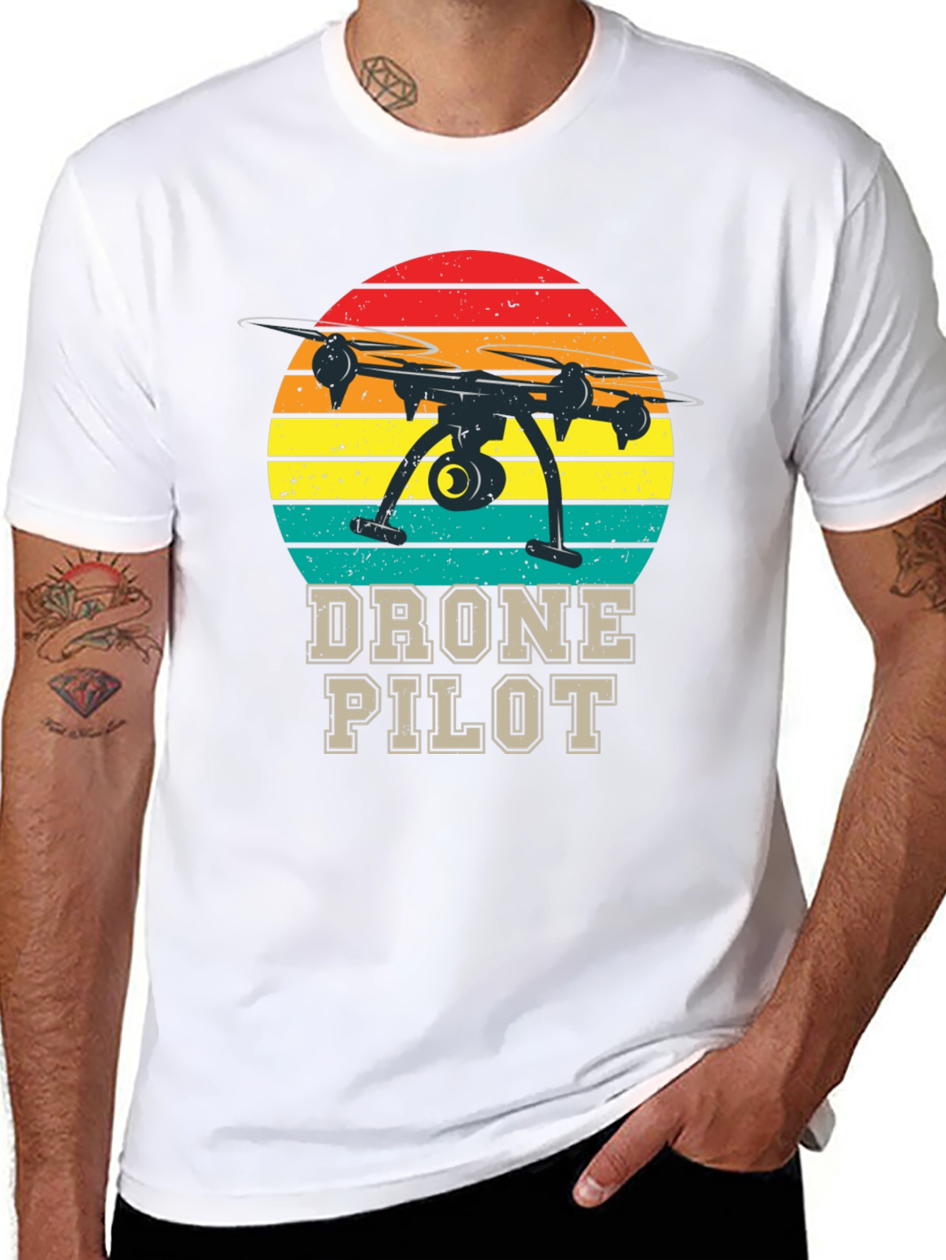 Drone Pilot Retro T-Shirt - Aviation Enthusiast Tee