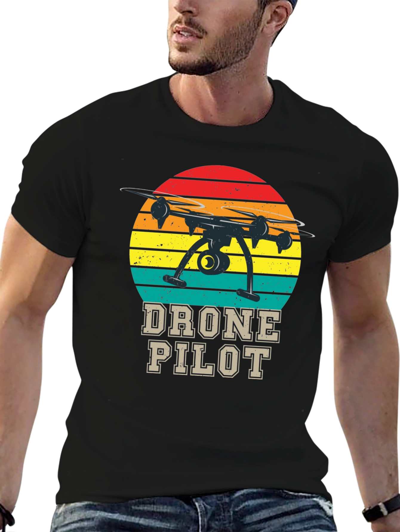 Drone Pilot Retro T-Shirt - Aviation Enthusiast Tee