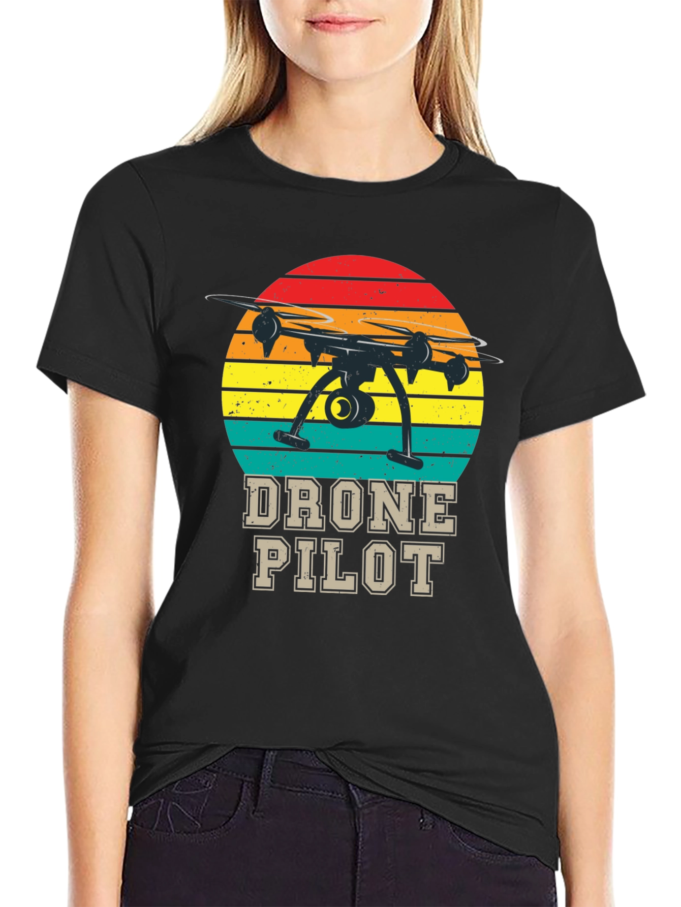 Drone Pilot Retro T-Shirt - Aviation Enthusiast Tee