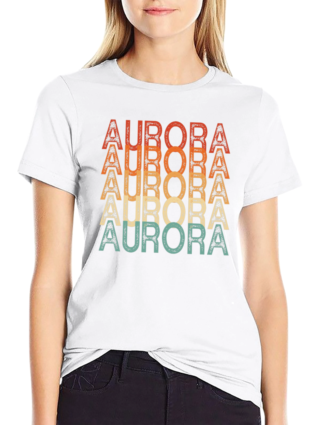 Aurora Retro Striped T-Shirt - Black