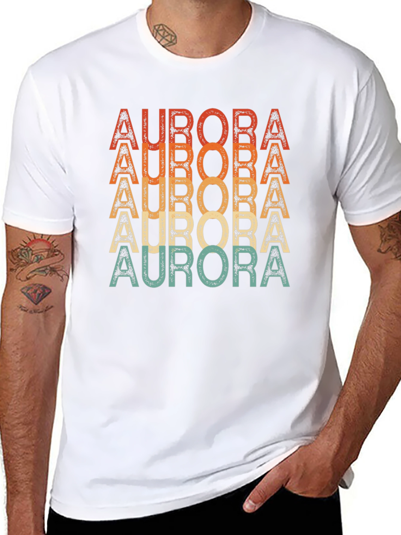 Aurora Retro Striped T-Shirt - Black