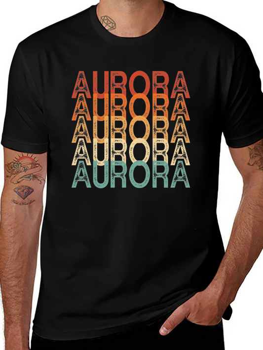 Aurora Retro Striped T-Shirt - Black