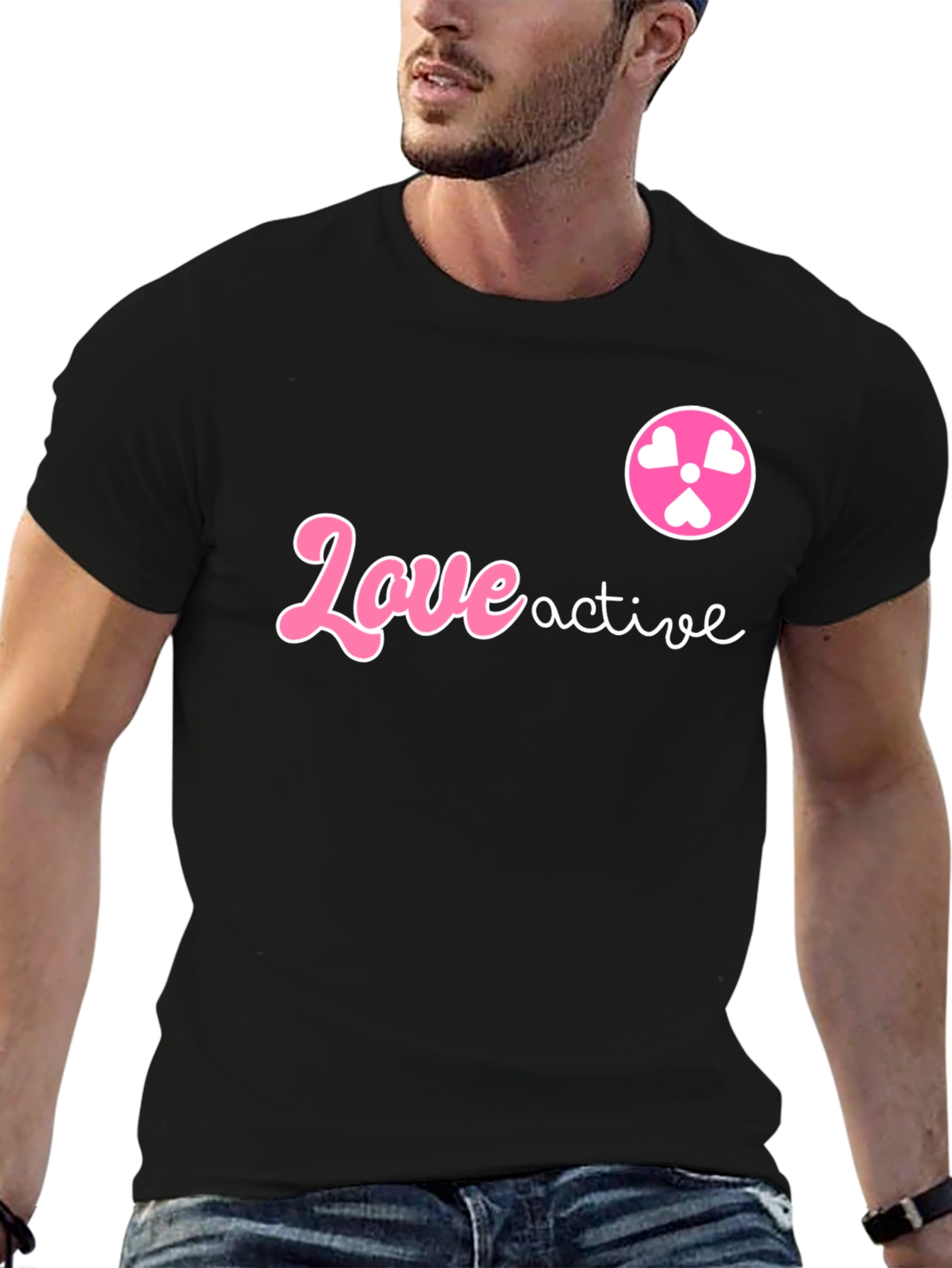 Love Active Graphic T-Shirt - Stylish Black Tee