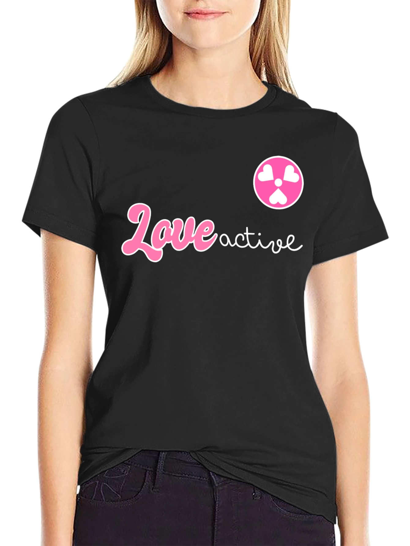 Love Active Graphic T-Shirt - Stylish Black Tee