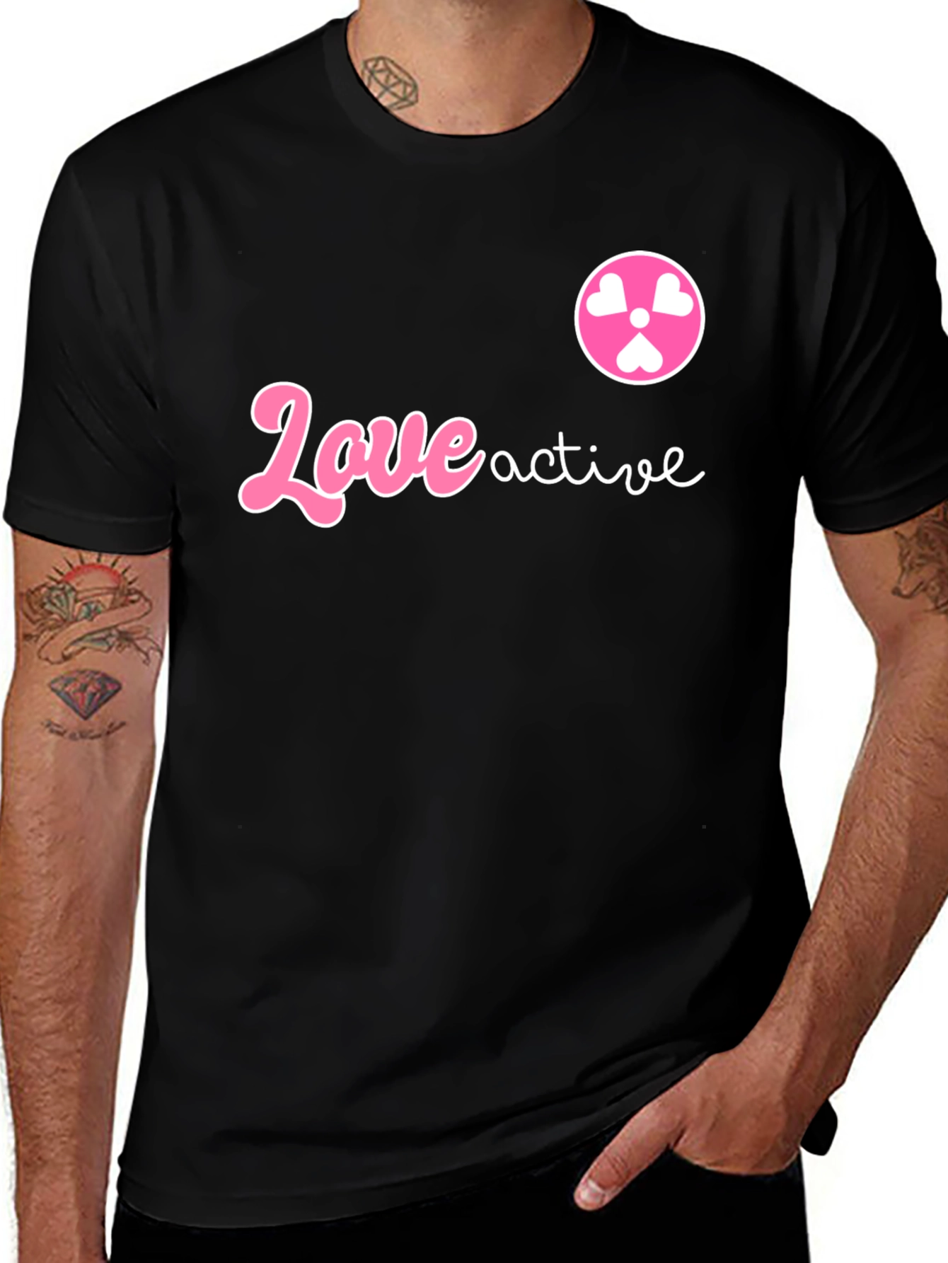 Love Active Graphic T-Shirt - Stylish Black Tee