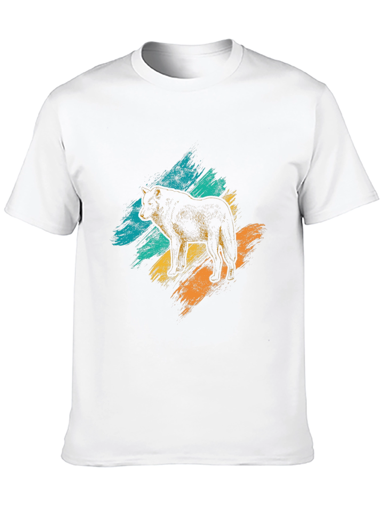 Wolf Graphic Tee - Brushstroke Design