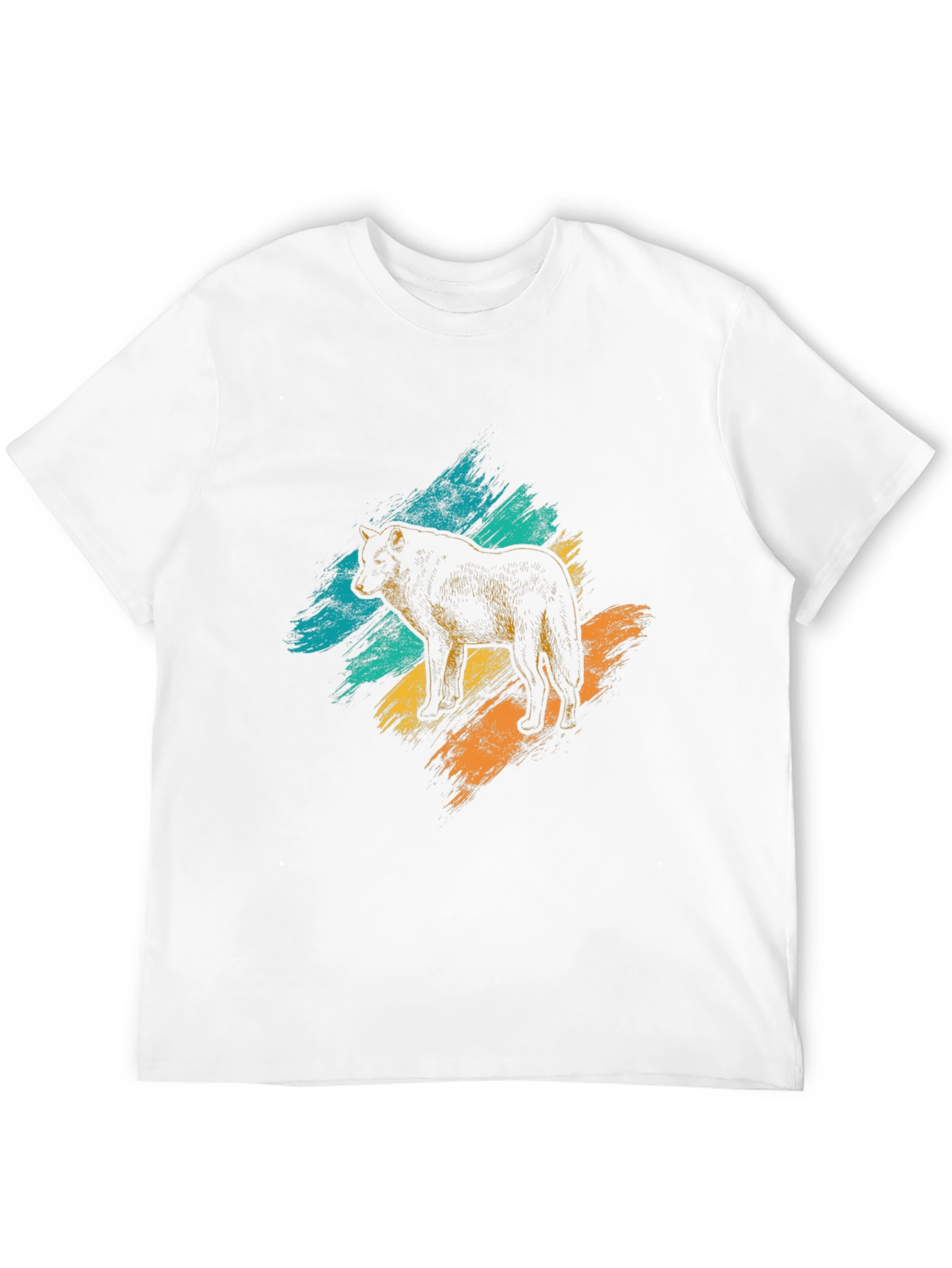 Wolf Graphic Tee - Brushstroke Design