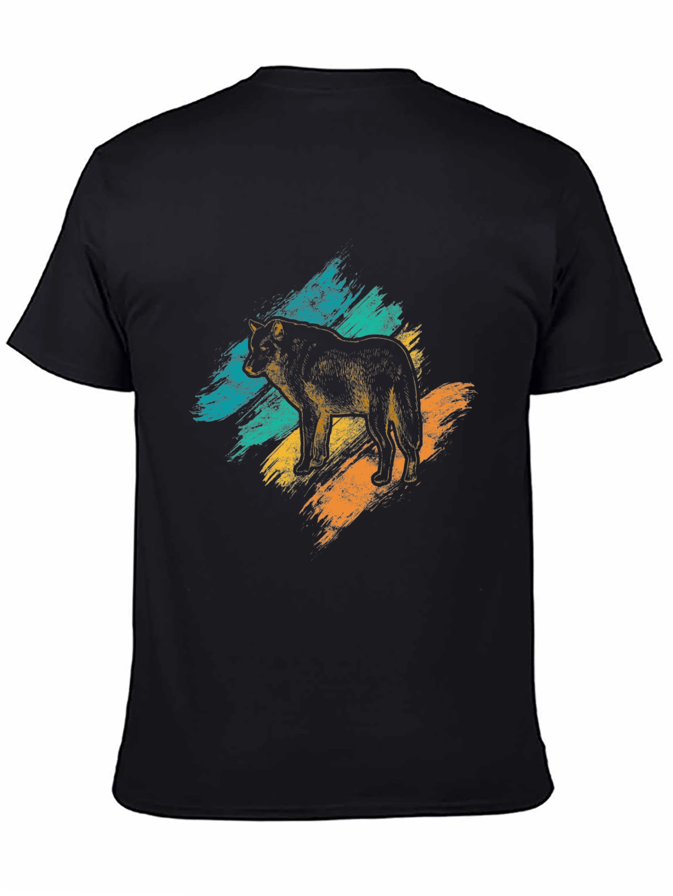 Wolf Graphic Tee - Brushstroke Design