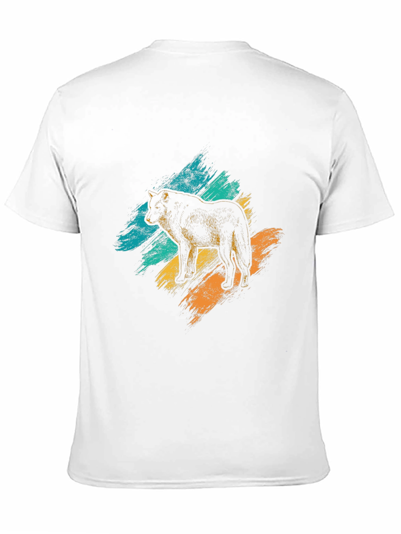 Wolf Graphic Tee - Brushstroke Design