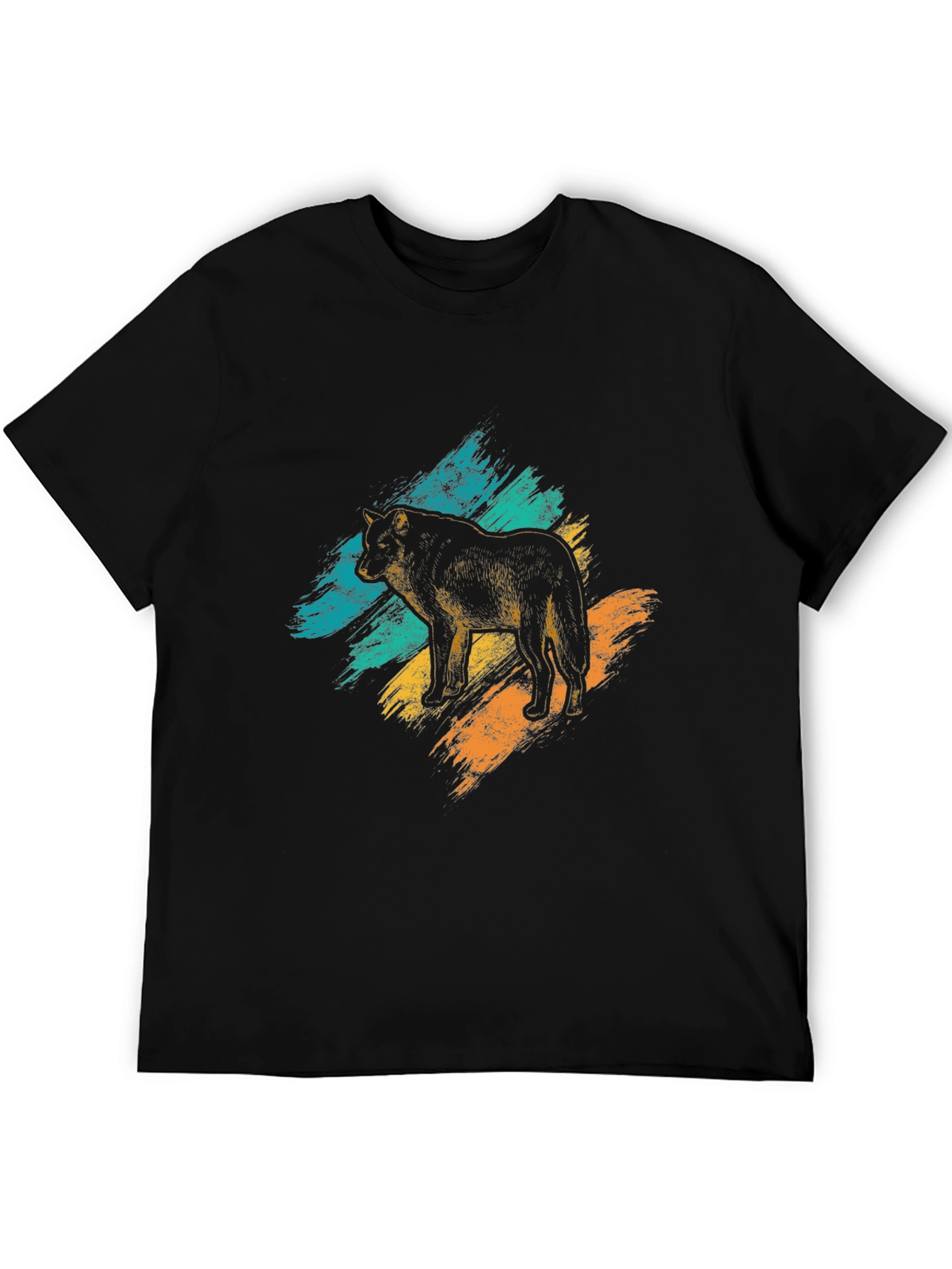 Wolf Graphic Tee - Brushstroke Design