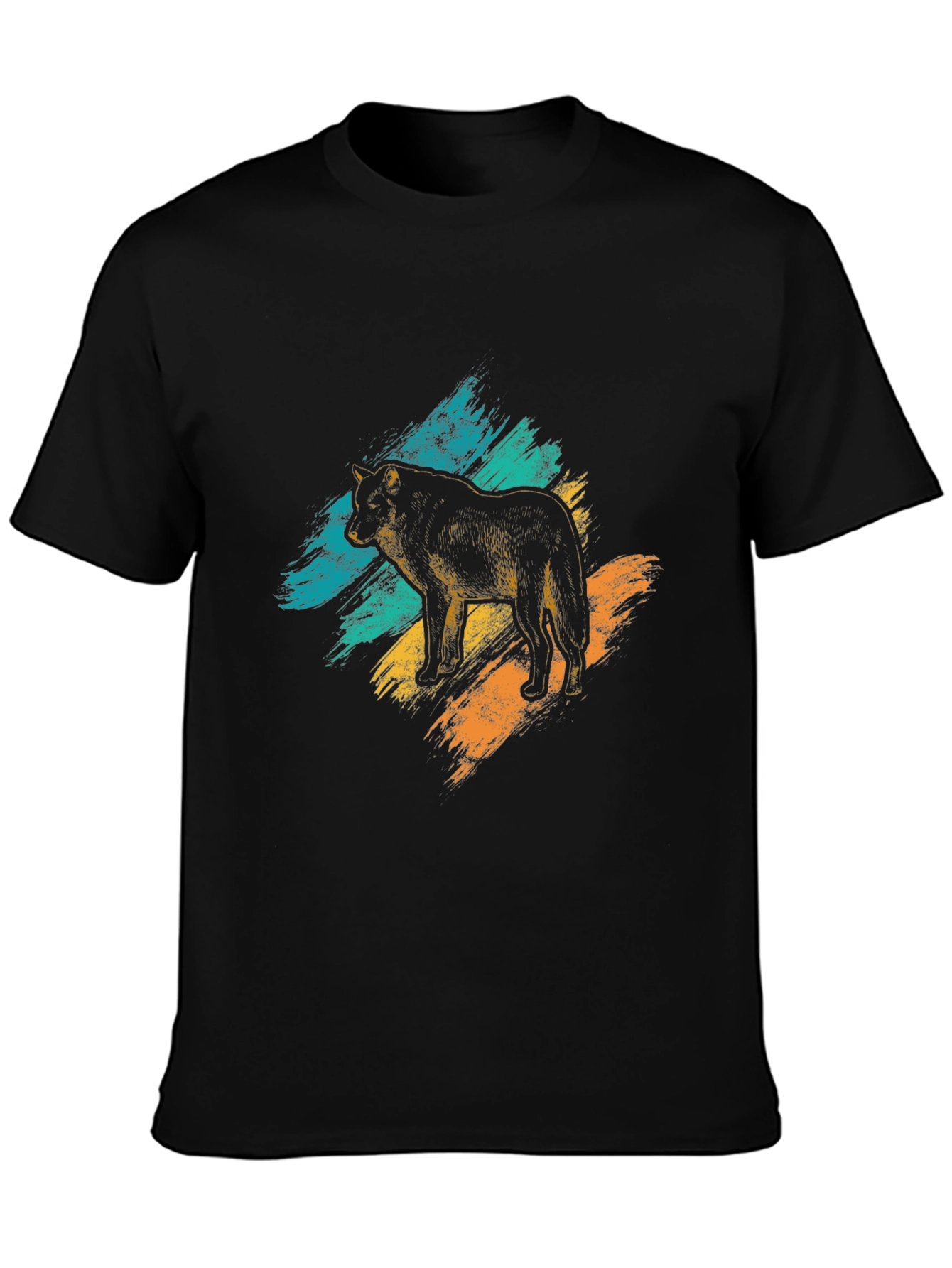 Wolf Graphic Tee - Brushstroke Design