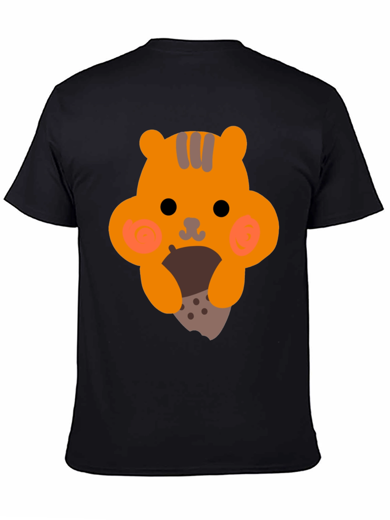 Cute Cartoon Squirrel Eating Nut Graphic T-Shirt