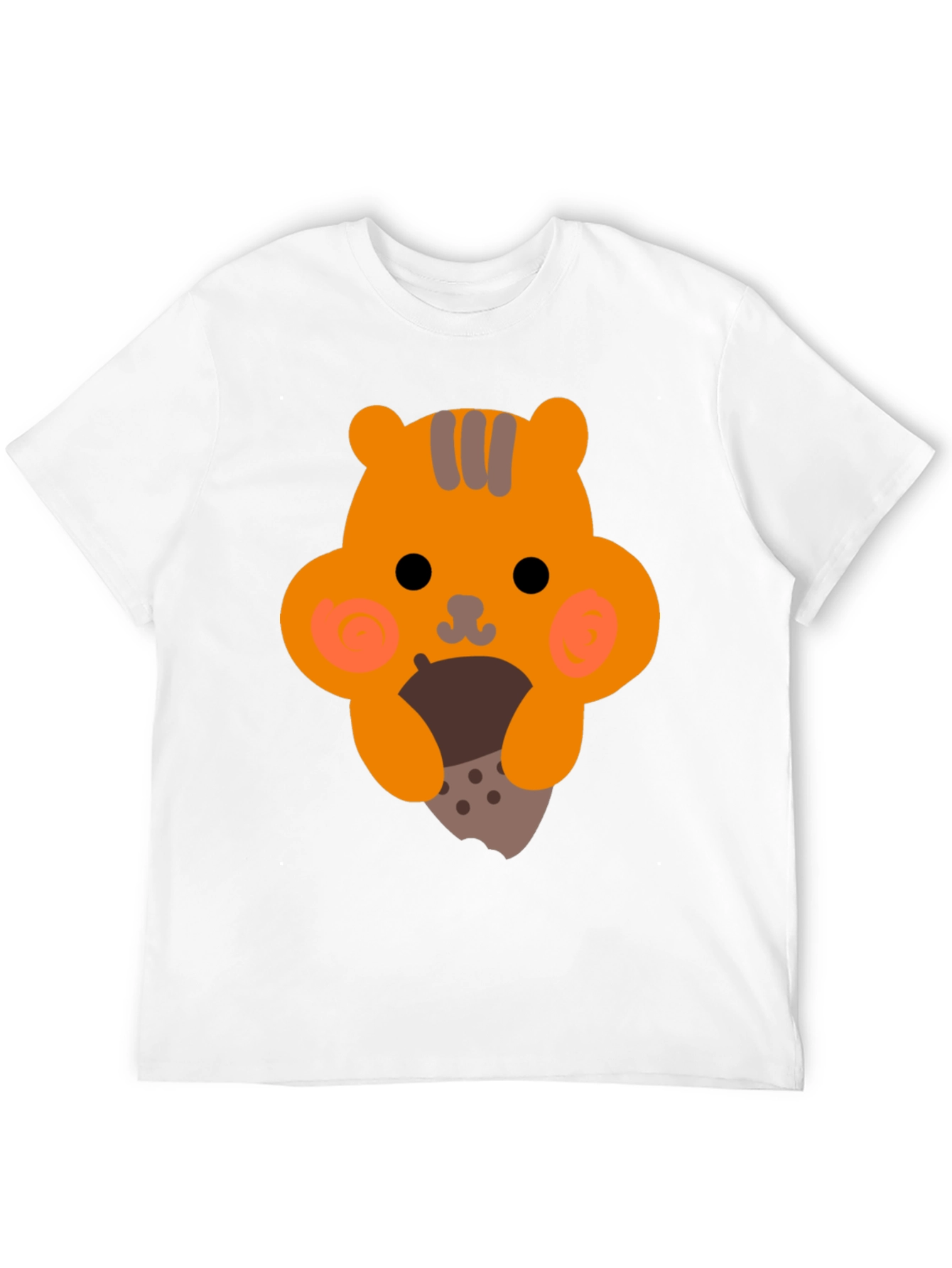 Cute Cartoon Squirrel Eating Nut Graphic T-Shirt