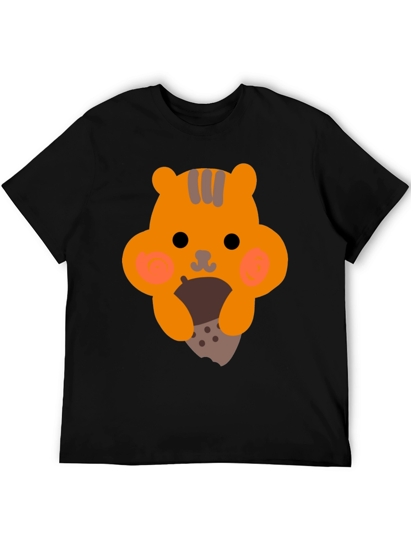 Cute Cartoon Squirrel Eating Nut Graphic T-Shirt