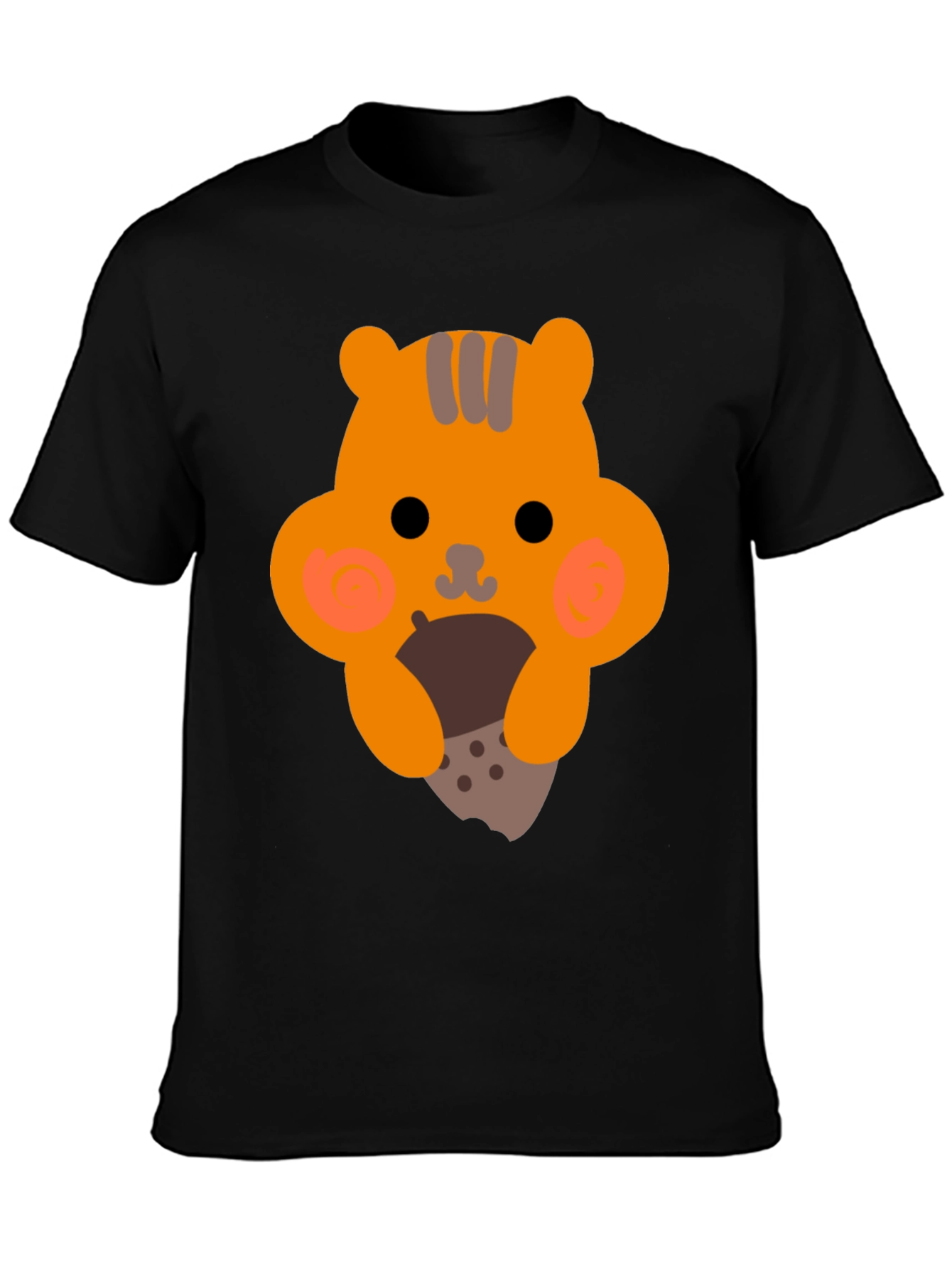Cute Cartoon Squirrel Eating Nut Graphic T-Shirt