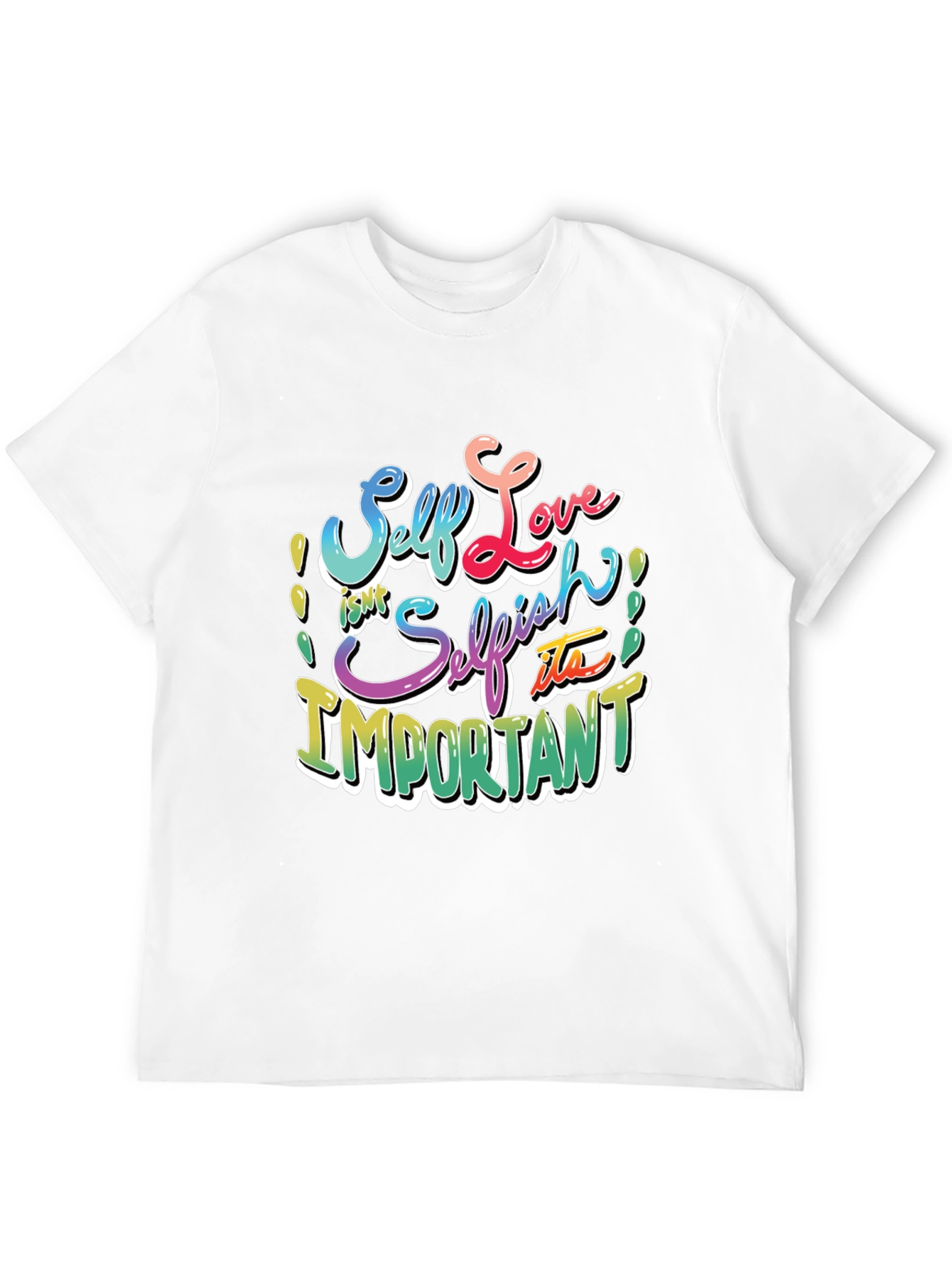 Self Love Graphic T-Shirt - Black Crew Neck