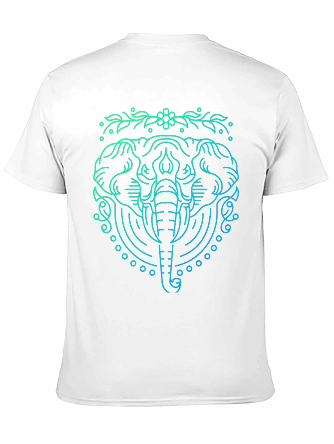Elephant Line Art Graphic Tee - Black