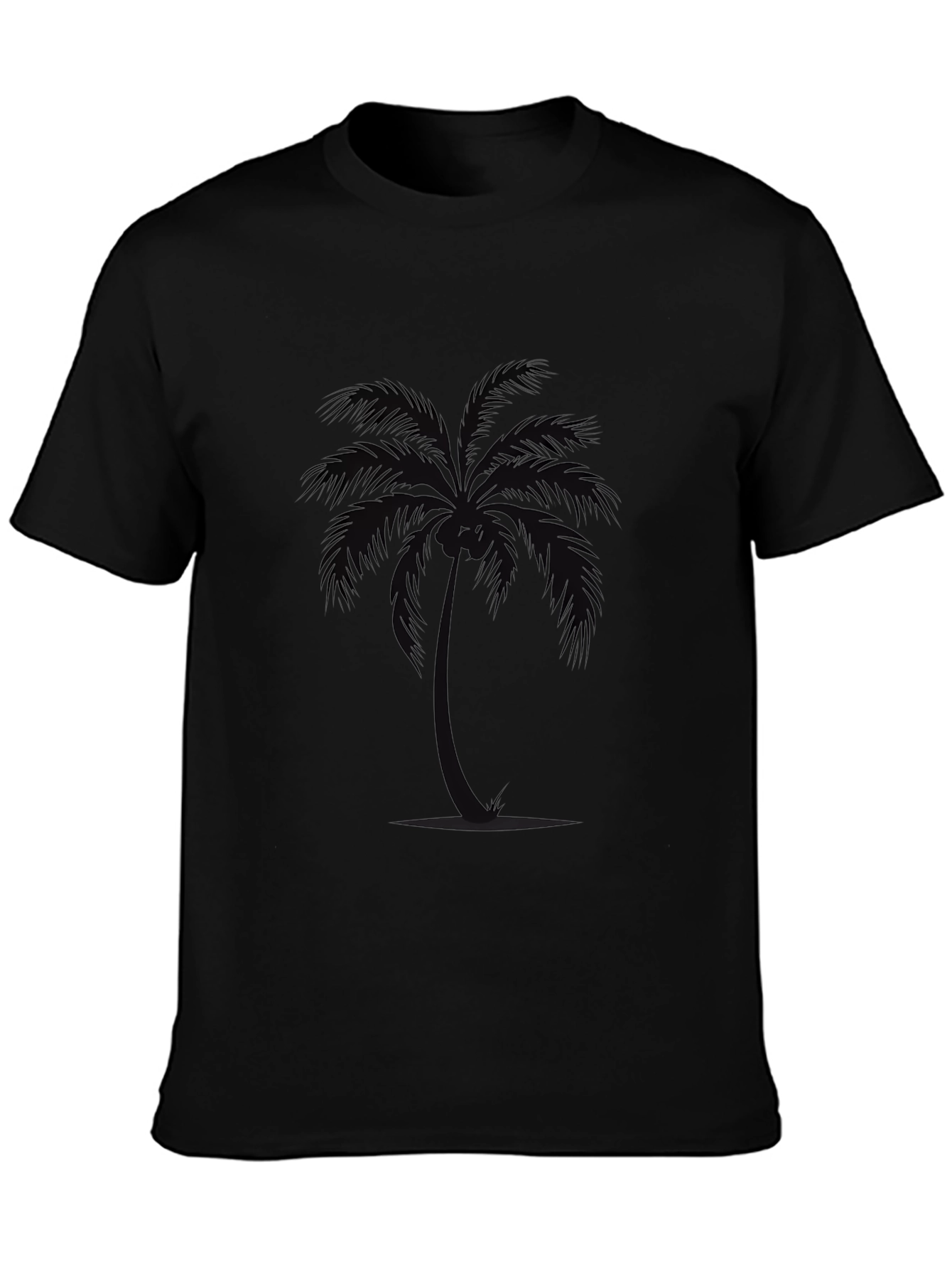 Mens Black Palm Tree Graphic Tee