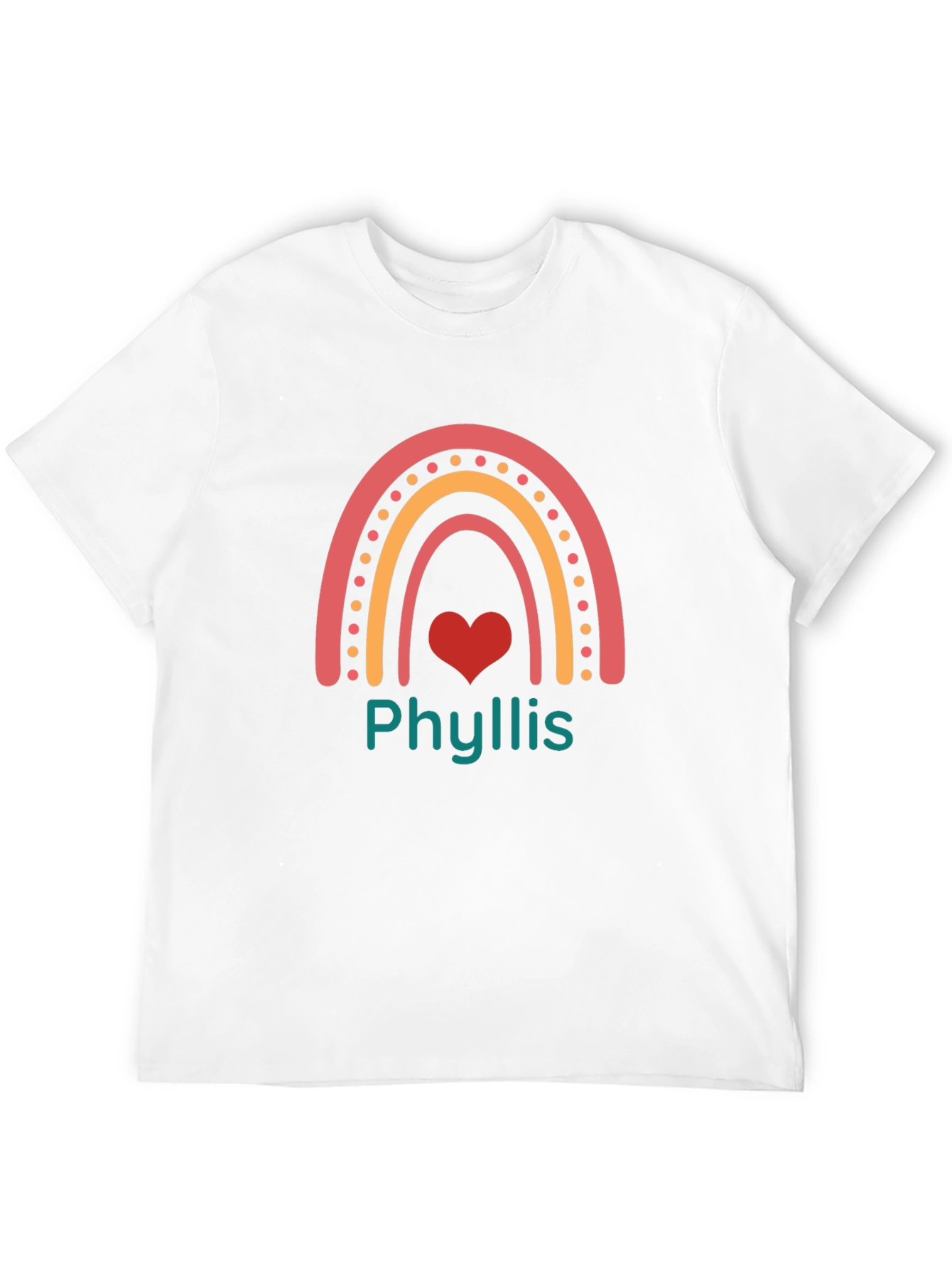 Phyllis Rainbow Heart Graphic Tee - Black