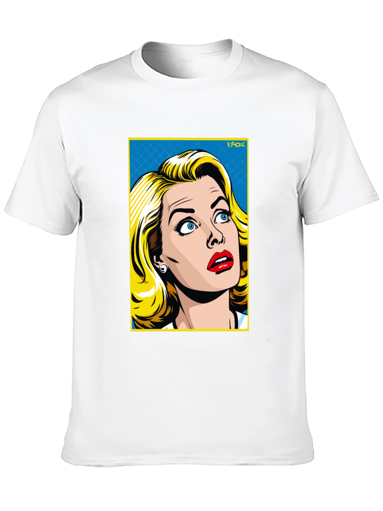 Retro Pop Art Woman T-Shirt - Black Cotton Tee