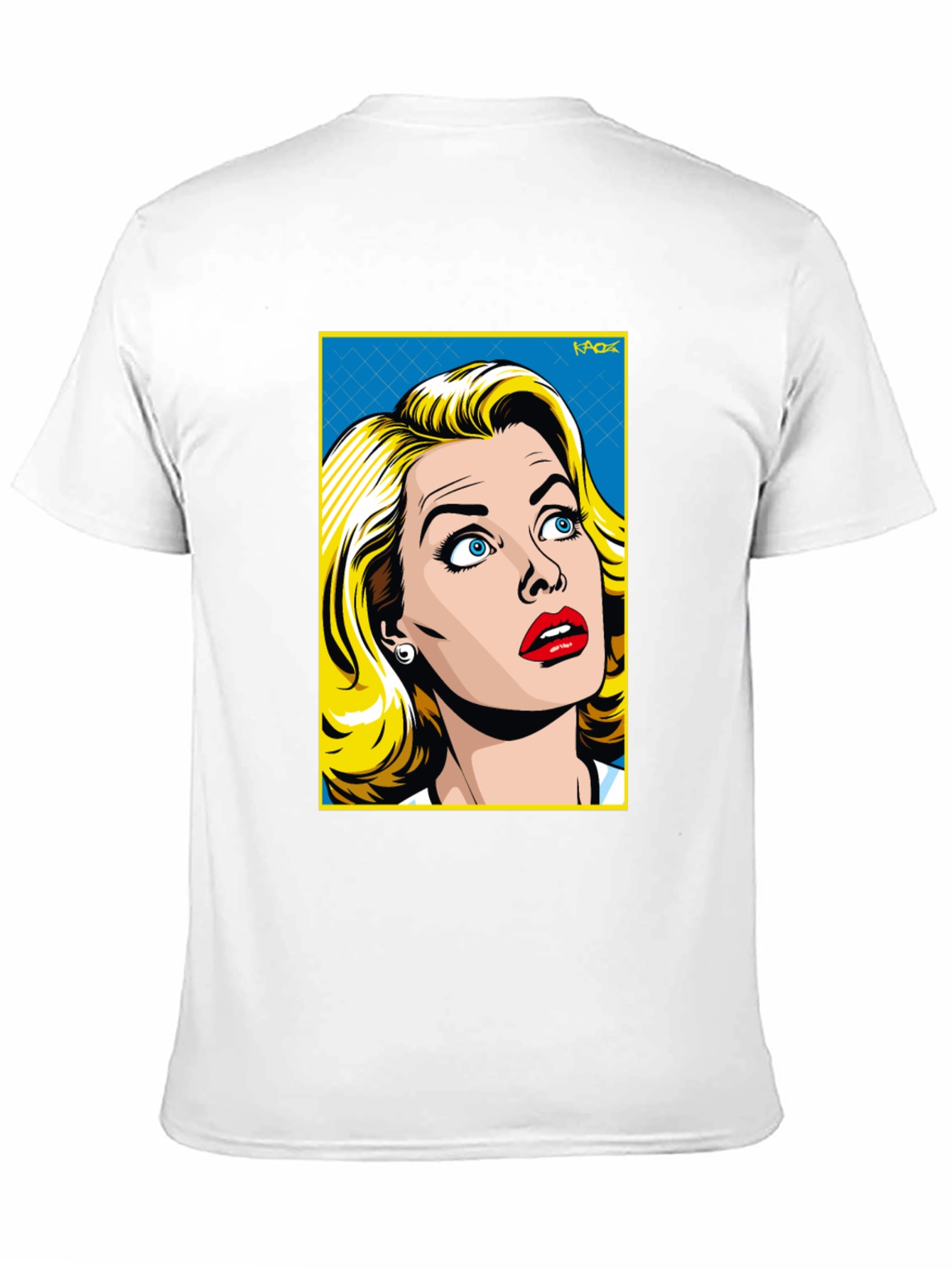Retro Pop Art Woman T-Shirt - Black Cotton Tee
