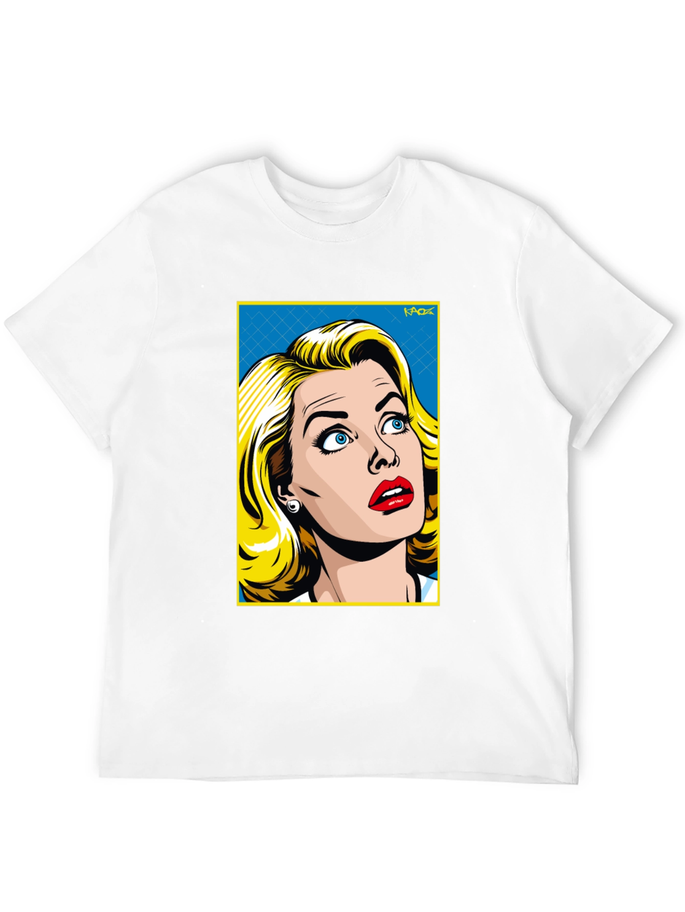 Retro Pop Art Woman T-Shirt - Black Cotton Tee