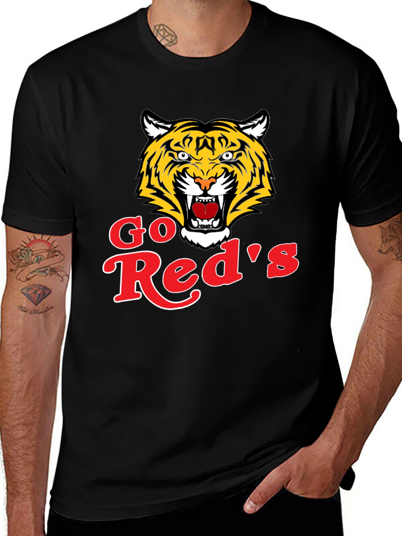 Go Reds Tiger Graphic Tee - Black