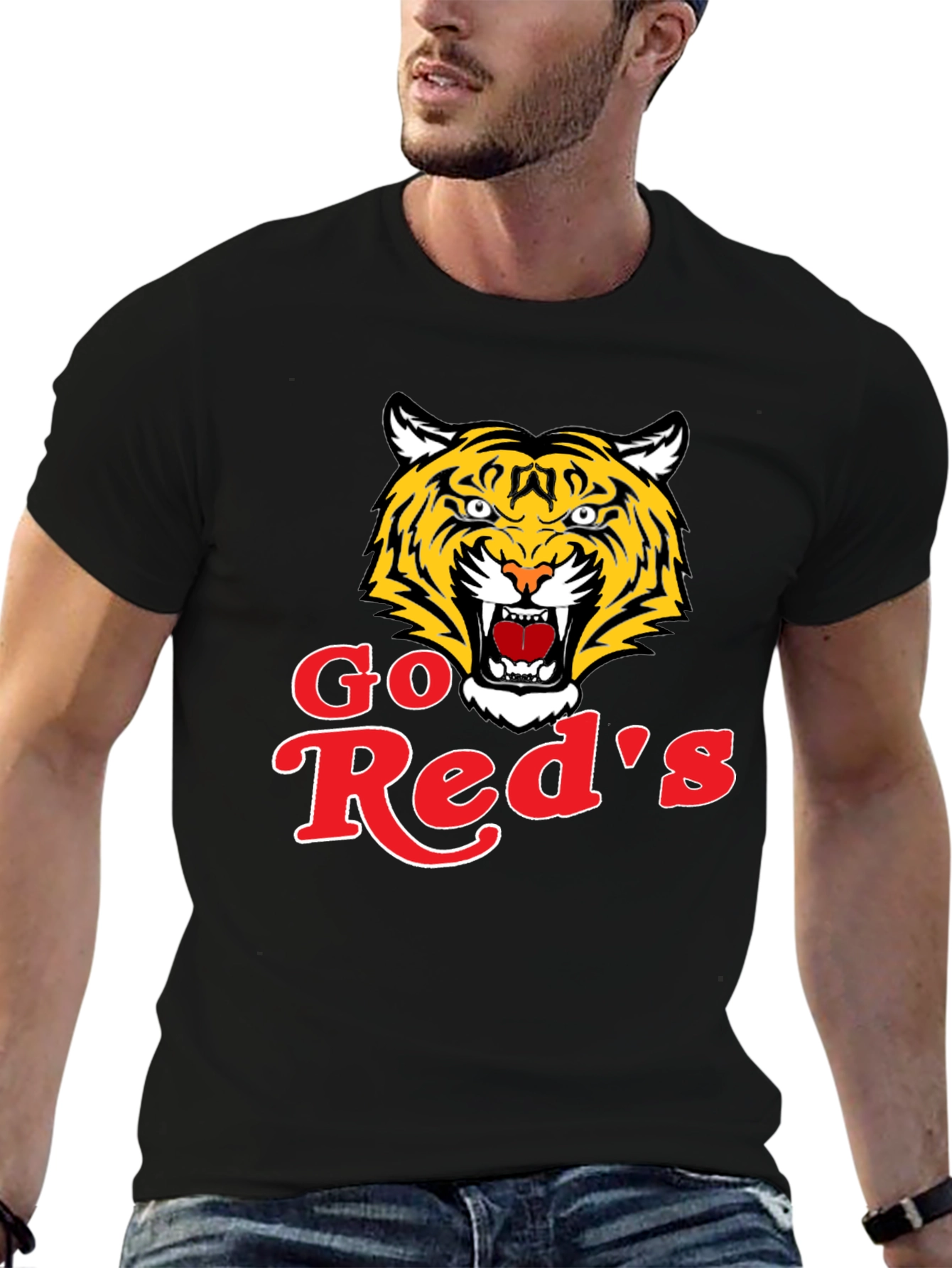 Go Reds Tiger Graphic Tee - Black