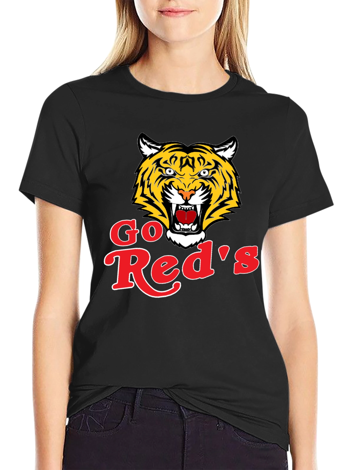 Go Reds Tiger Graphic Tee - Black