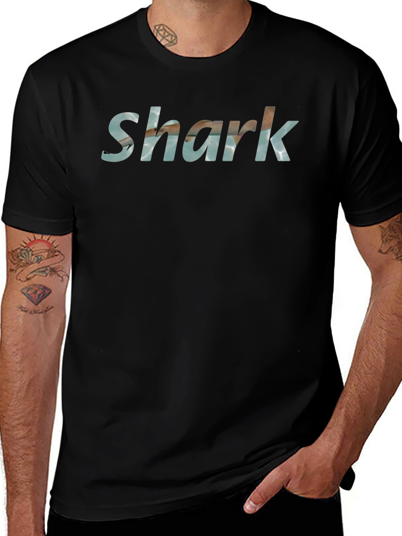 Shark Graphic Black T-Shirt