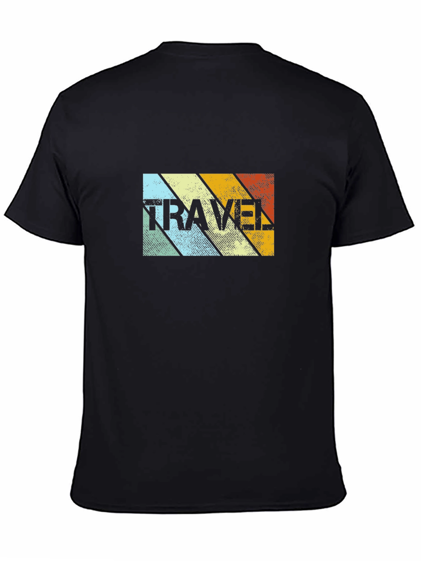 Retro Travel Graphic T-Shirt - Black