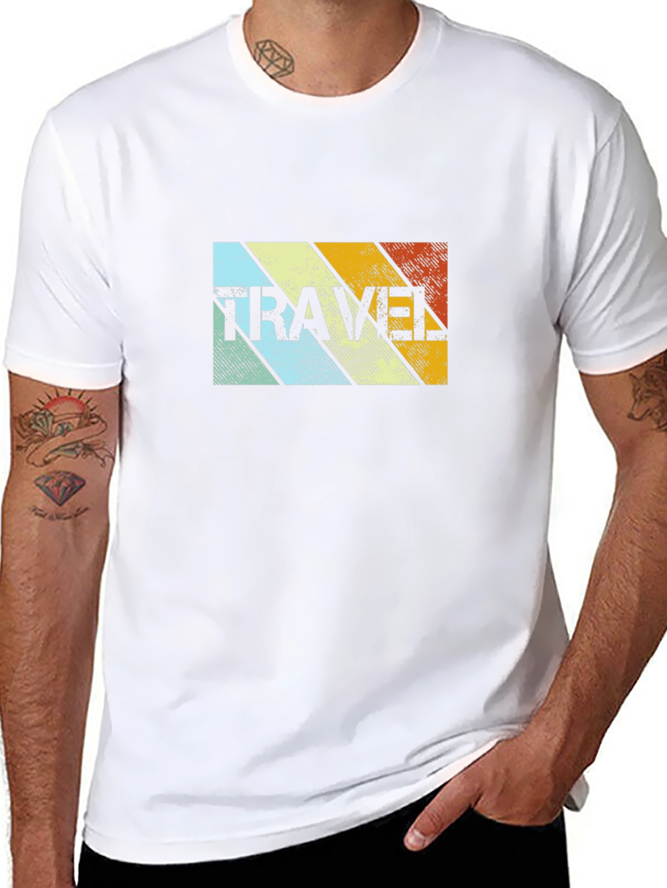Retro Travel Graphic T-Shirt - Black