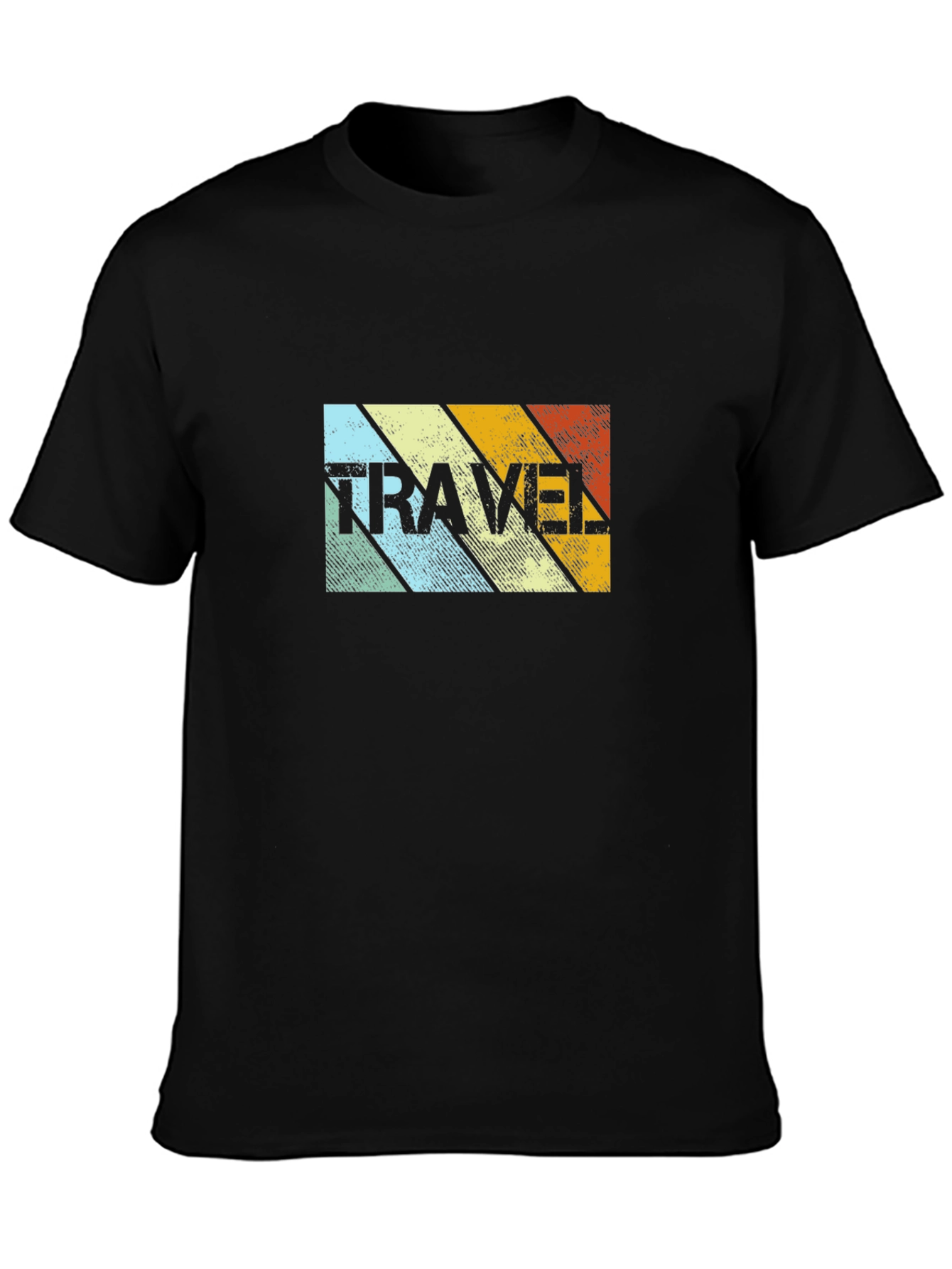 Retro Travel Graphic T-Shirt - Black