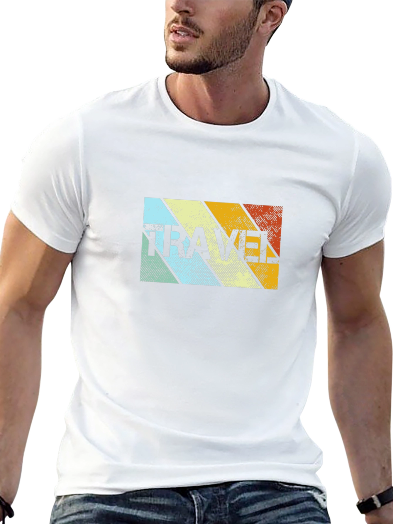 Retro Travel Graphic T-Shirt - Black