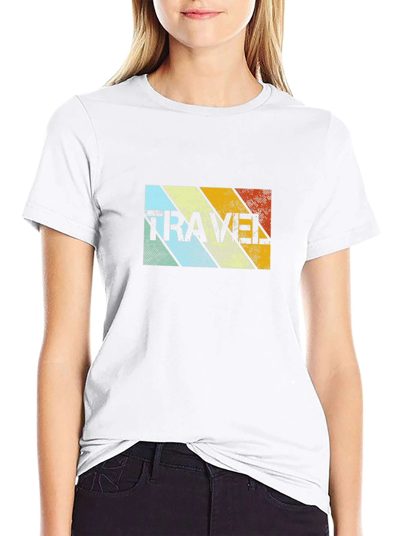 Retro Travel Graphic T-Shirt - Black