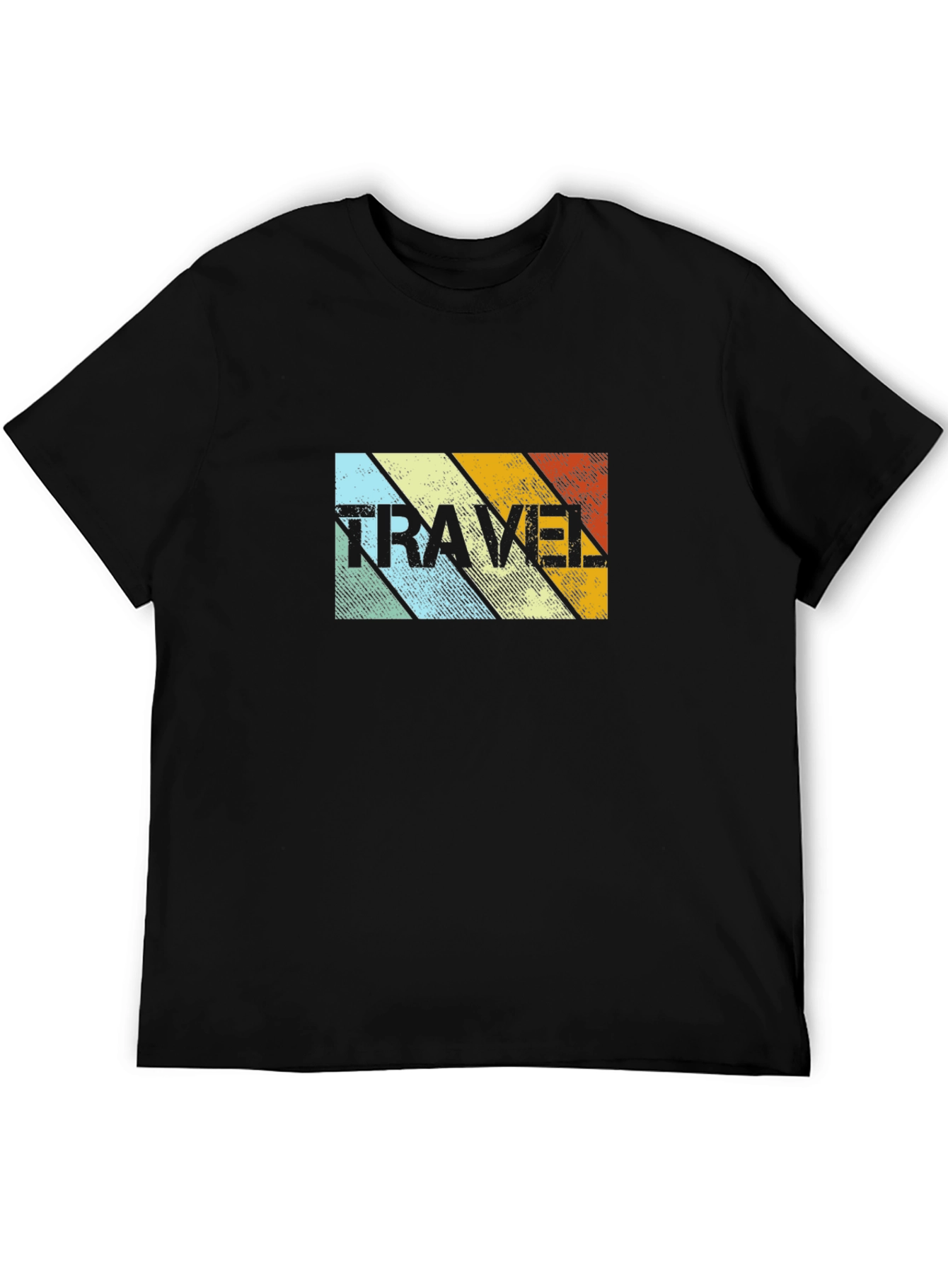 Retro Travel Graphic T-Shirt - Black
