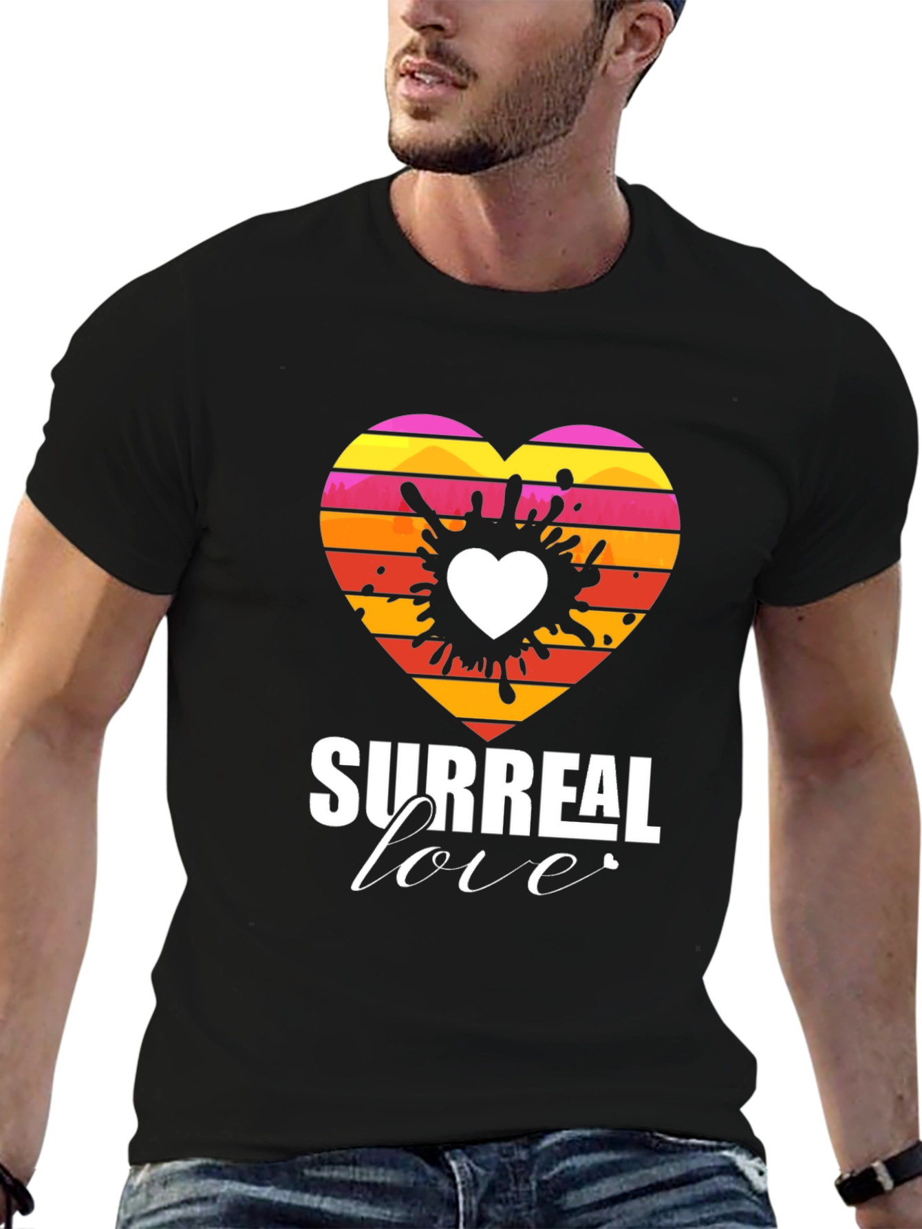 Surreal Love Heart Graphic Tee - Unique Design
