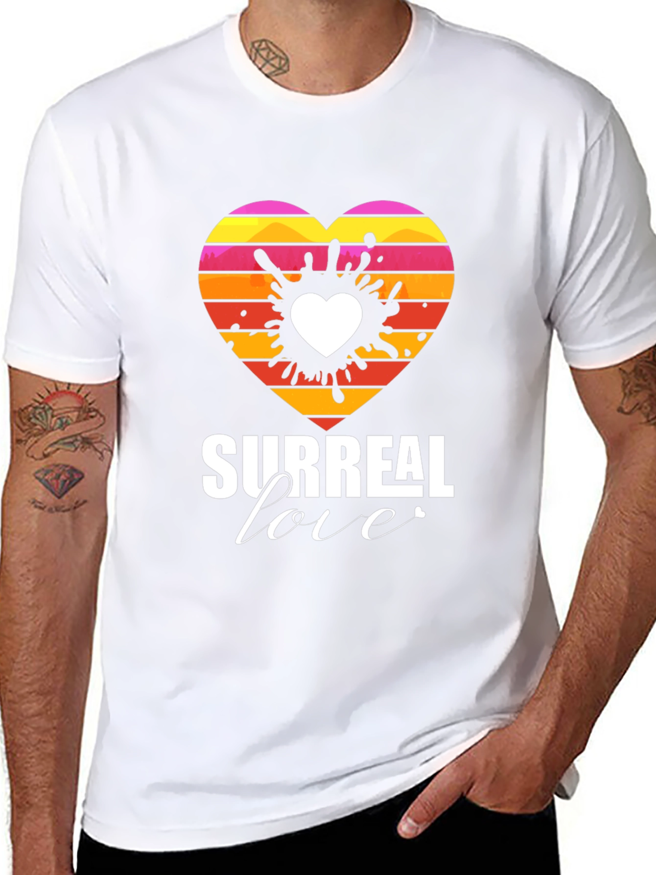 Surreal Love Heart Graphic Tee - Unique Design