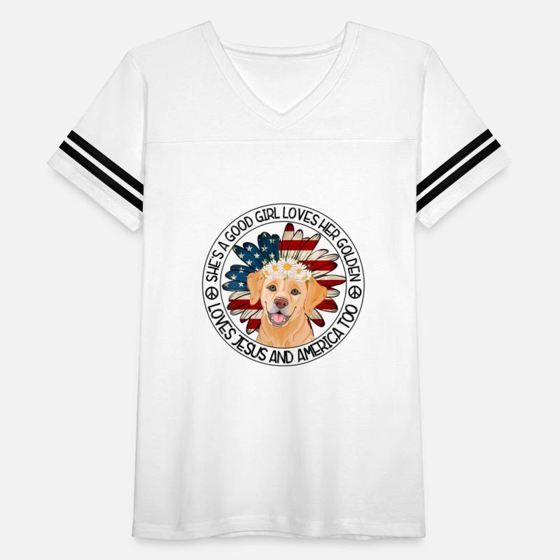 She A Loves Golden Retriever Jesus America